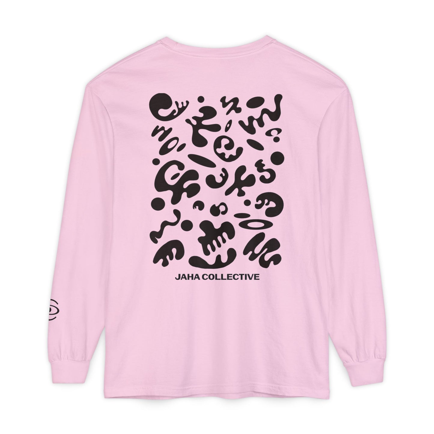 Pure Imagination Unisex Garment Dyed Long Sleeve T-Shirt - Smoke Signal Black Print