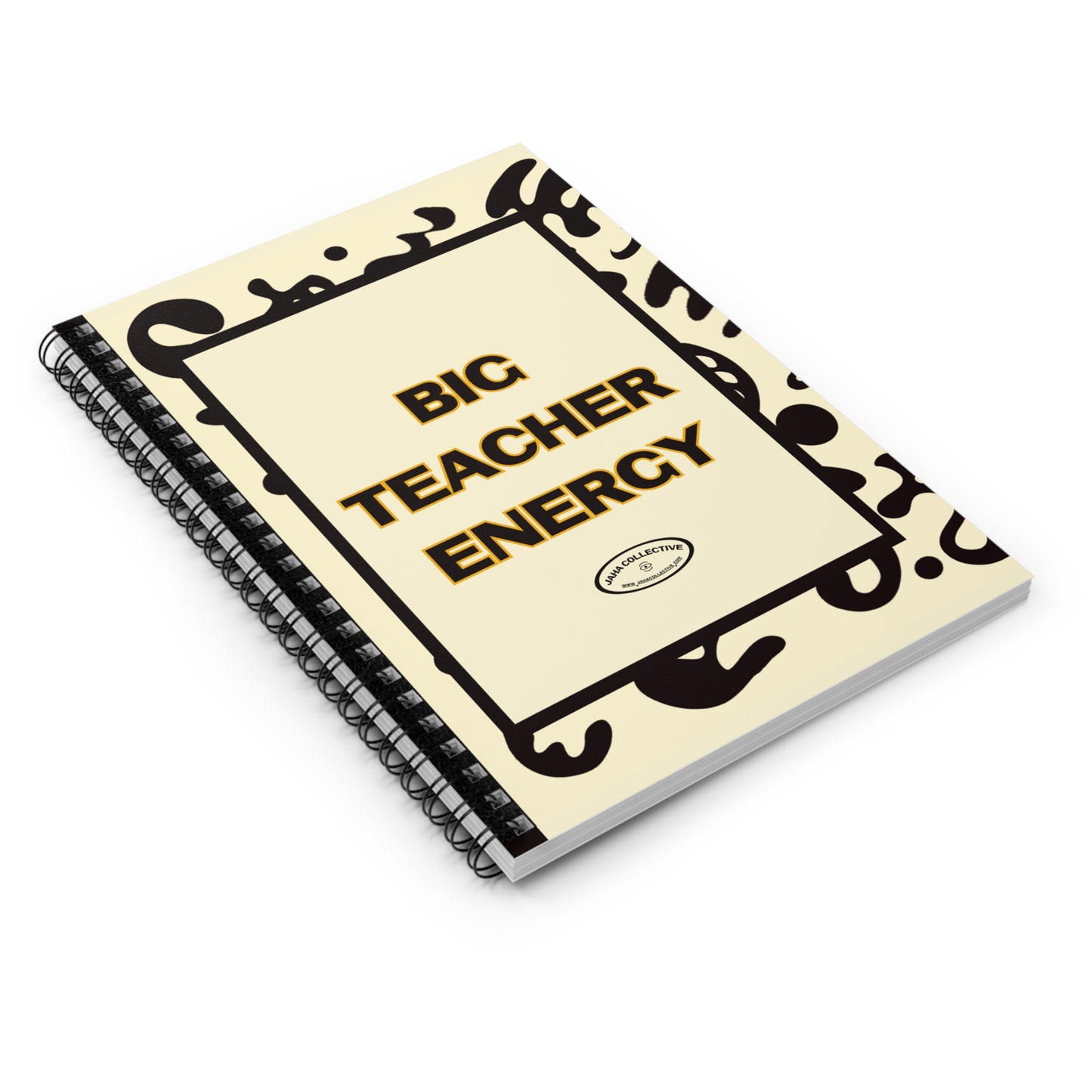 Big Teacher Energy Spiral Notebook (Ruled Line) - Blank Page White