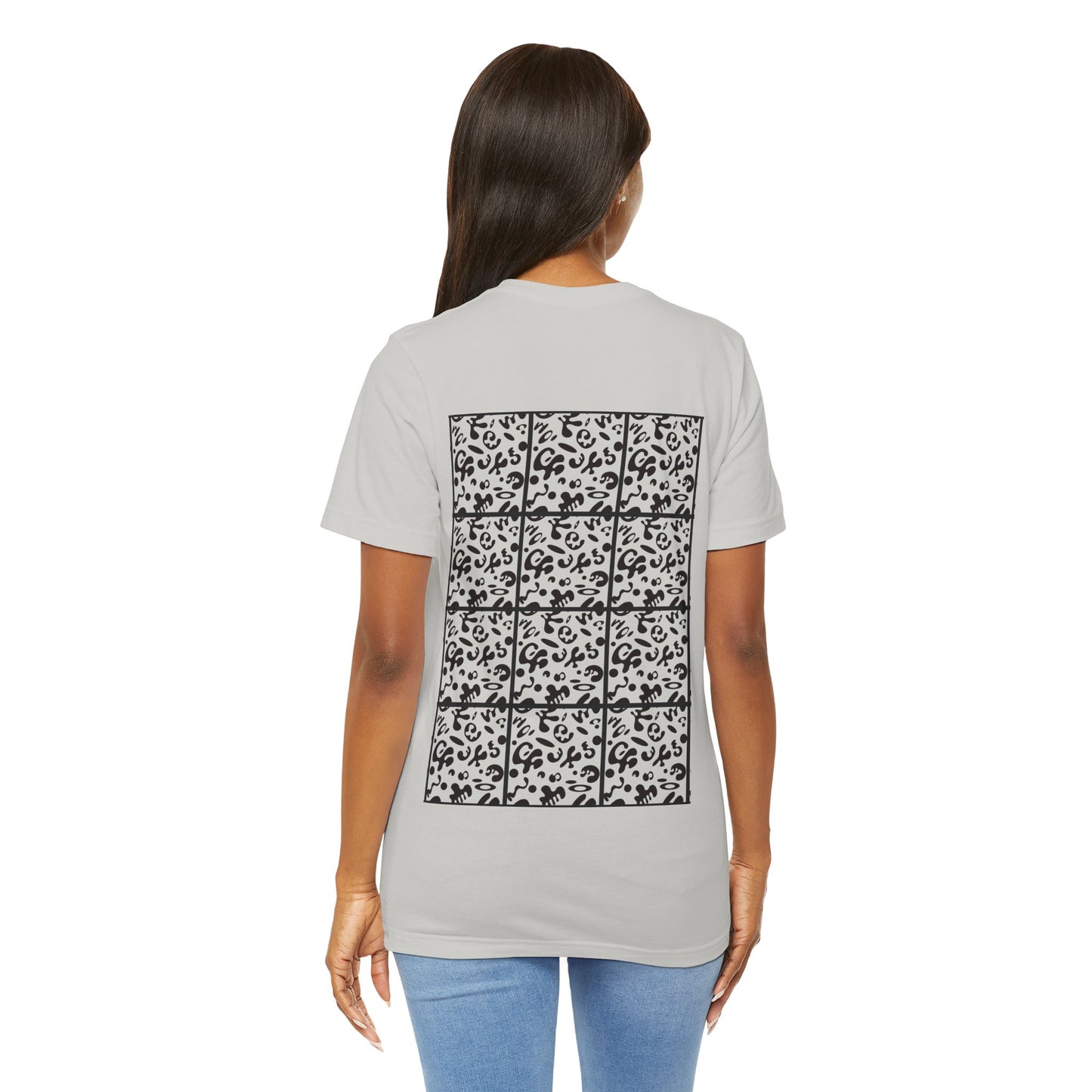 Adorn'd Unisex Jersey Short Sleeve Tee - Smoke Signal Black Print