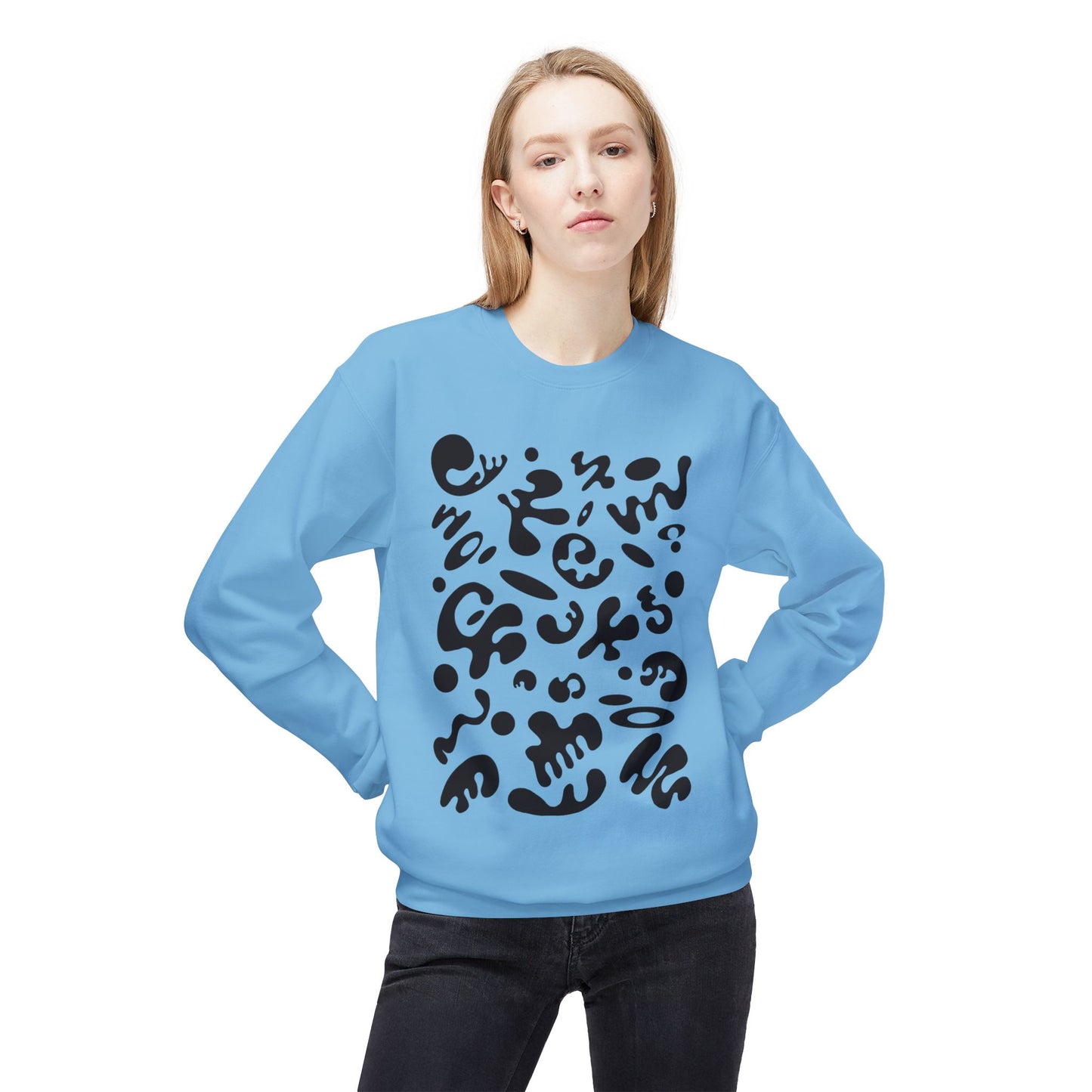 Pure Imagination Unisex Midweight Softstyle Fleece Crewneck Sweatshirt - Smoke Signal Black Print