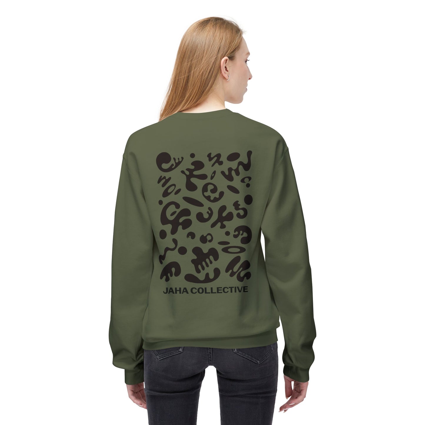 Pure Imagination Unisex Midweight Softstyle Fleece Crewneck Sweatshirt - Smoke Signal Black Print