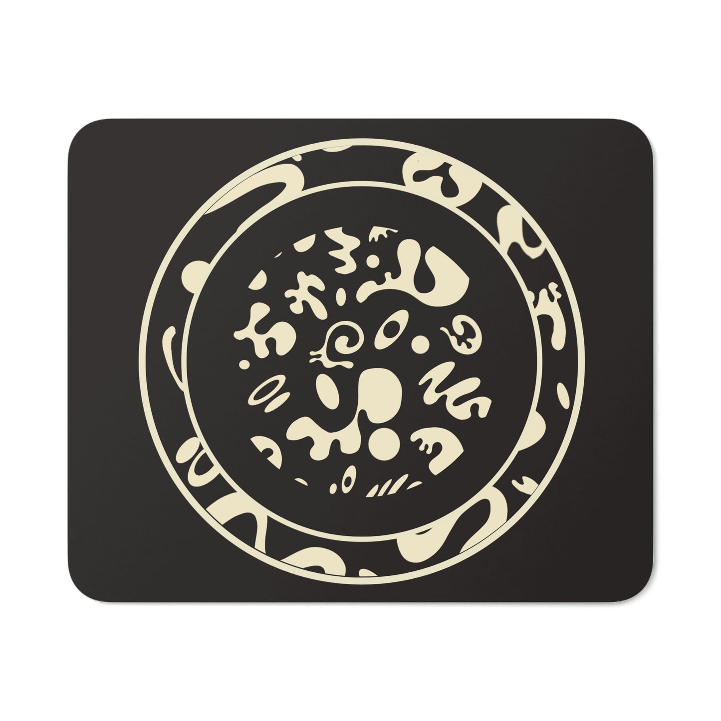 Adorn'd Circle Mouse Pad - Smoke Signal Black