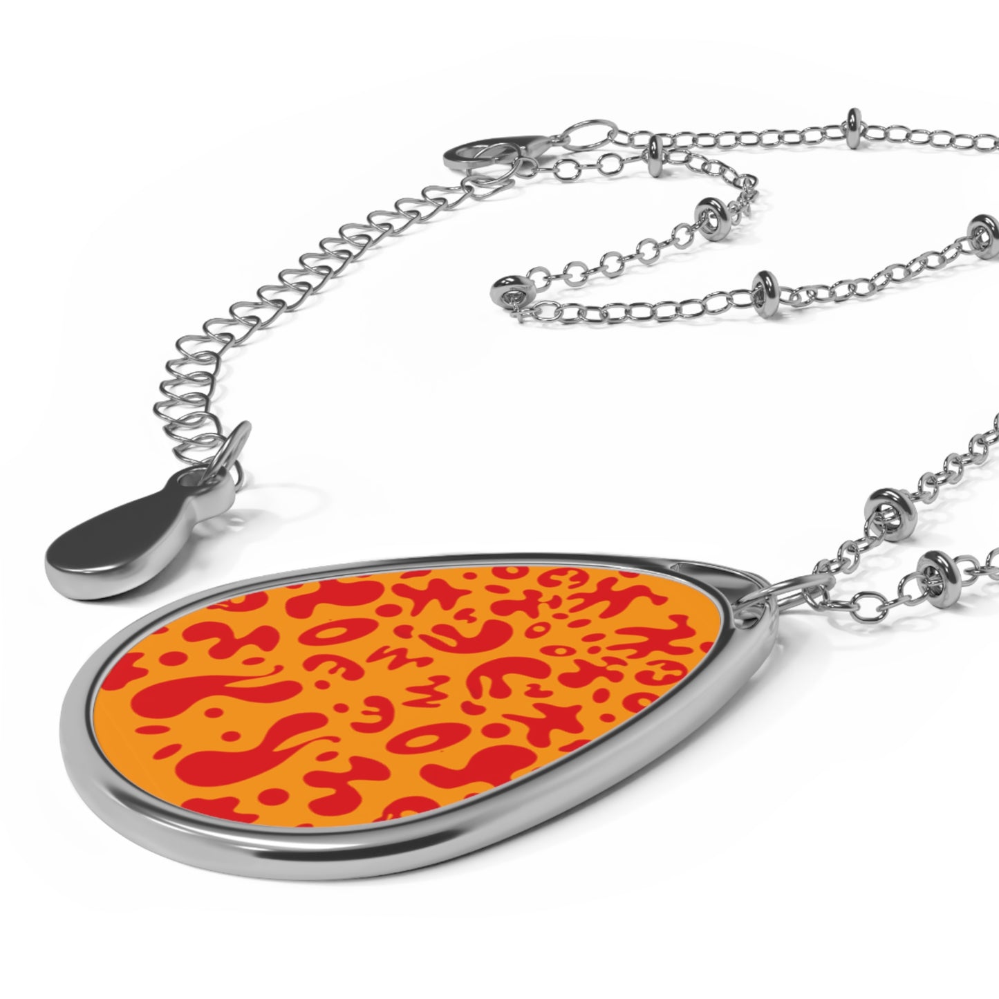 Mirror Work Color Oval Necklace - Heat Theory