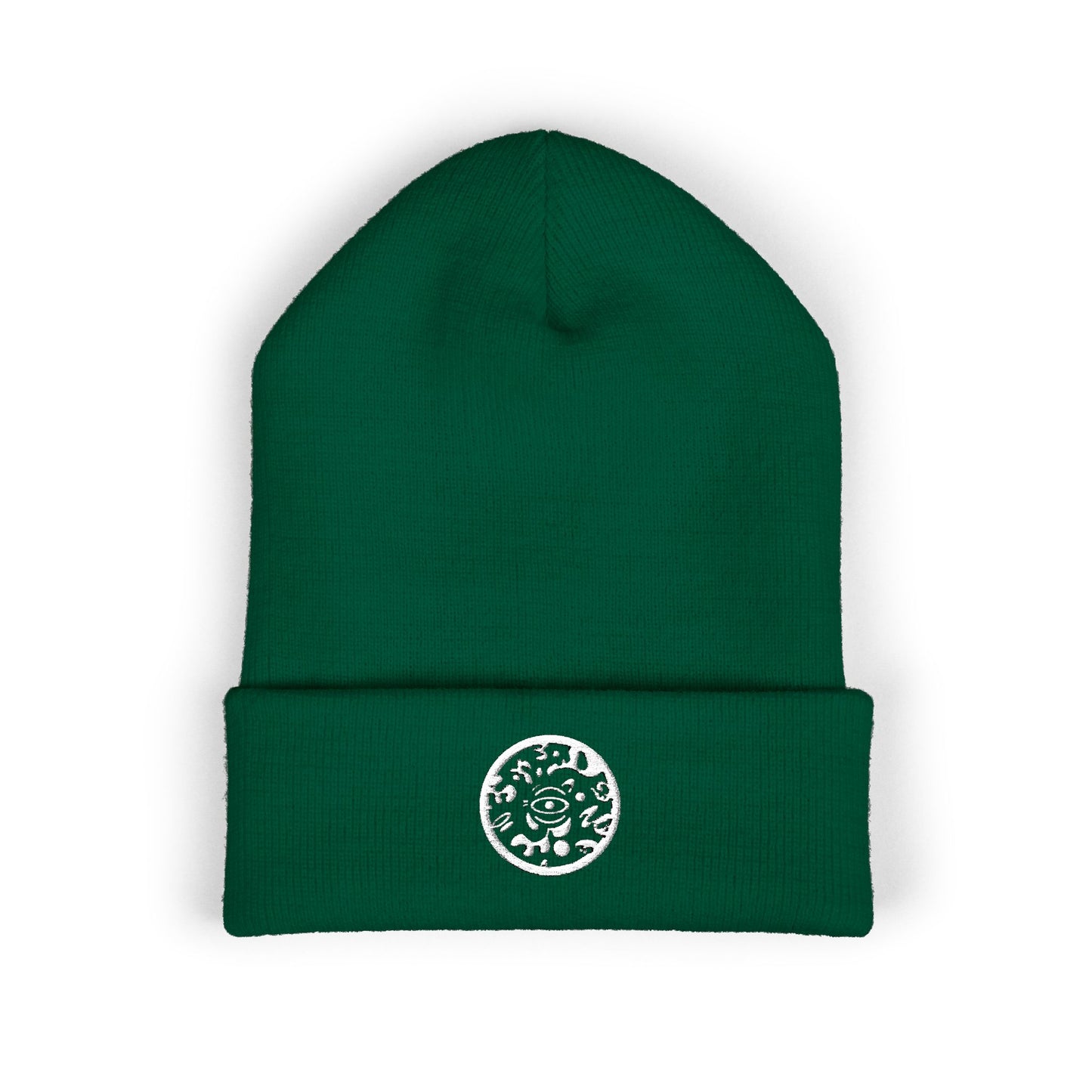 Adorn'd Logo Embroidered Classic Cuffed Beanie - Starlight White
