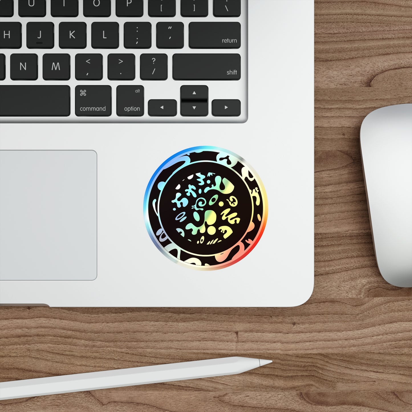 Adorn'd Holographic Die Cut Stickers - Smoke Signal Black