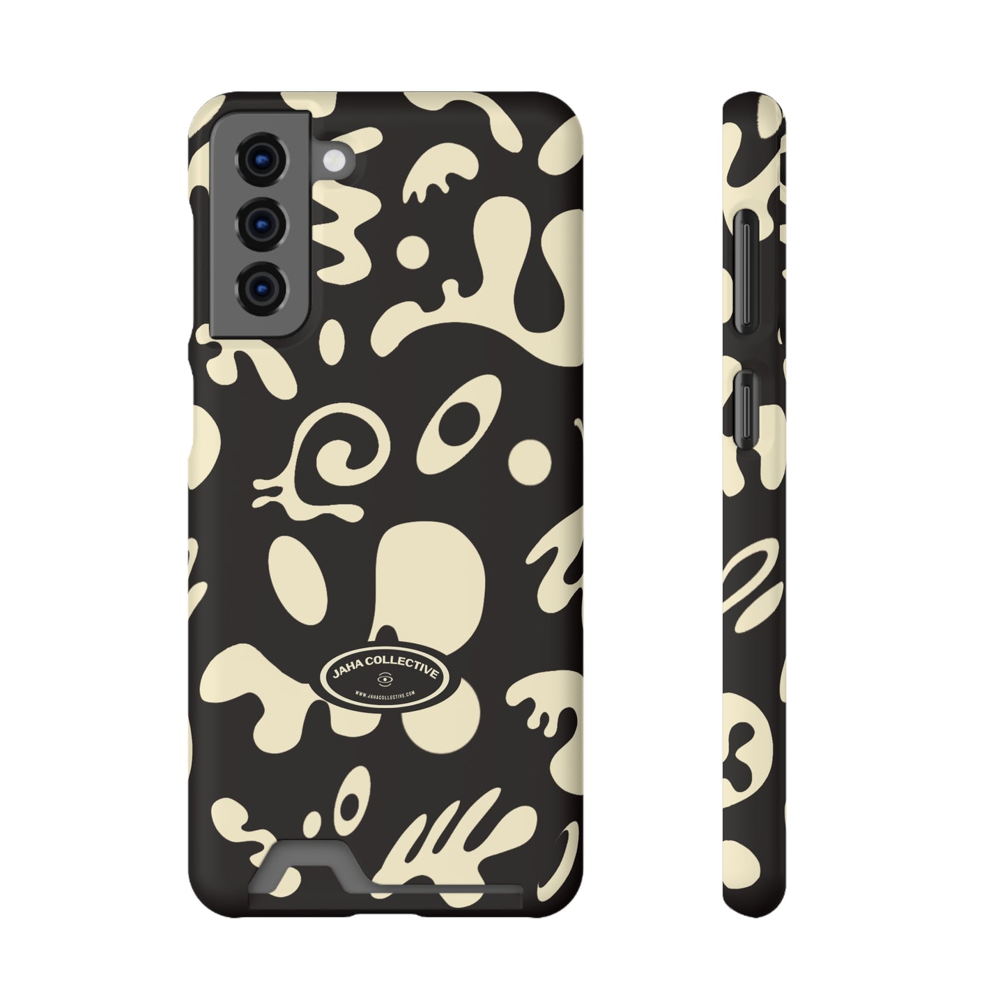 Pure Imagination Phone Case w Card Holder - Smoke Signal Black
