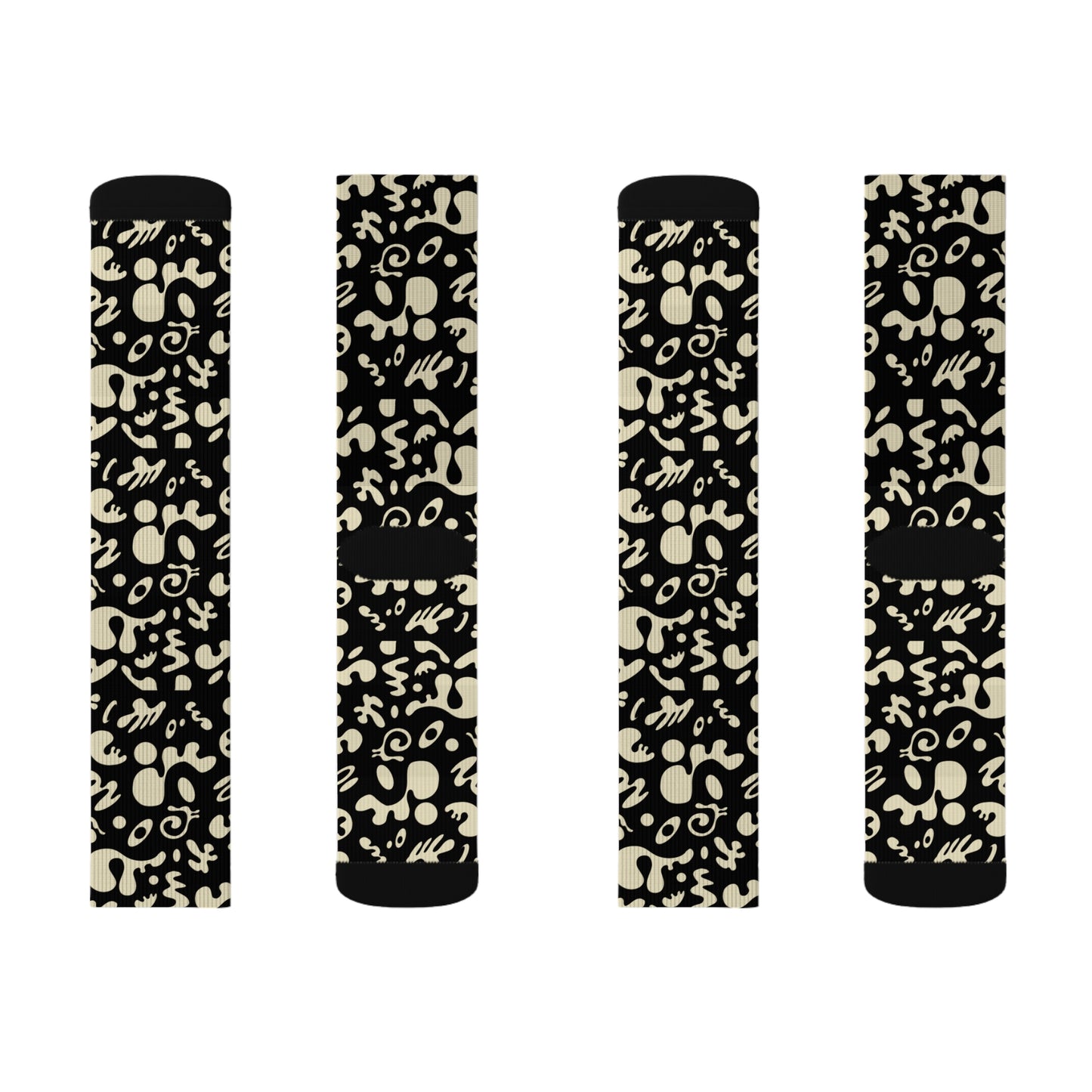 Adorn'd Print Socks - Smoke Signal Black