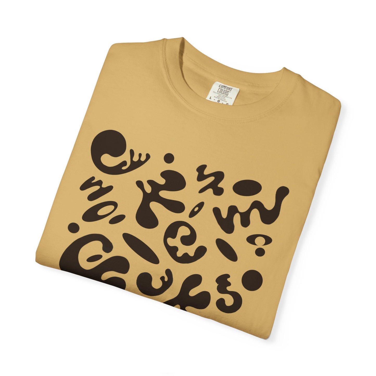 Pure Imagination Unisex Garment-Dyed T-Shirt (Warm Neutrals) - Smoke Signal Black Print