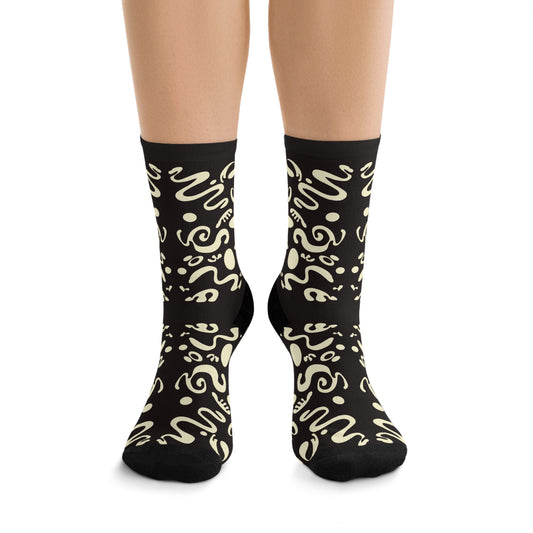Mirror Work Minimalist Eco-Friendly Socks - Smoke Signal Black