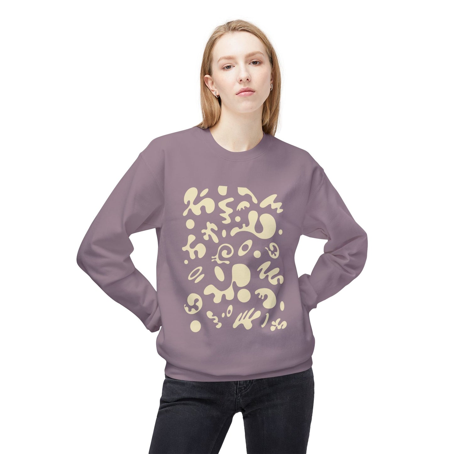 Pure Imagination Unisex Midweight Softstyle Fleece Crewneck Sweatshirt - Blank Page White Print