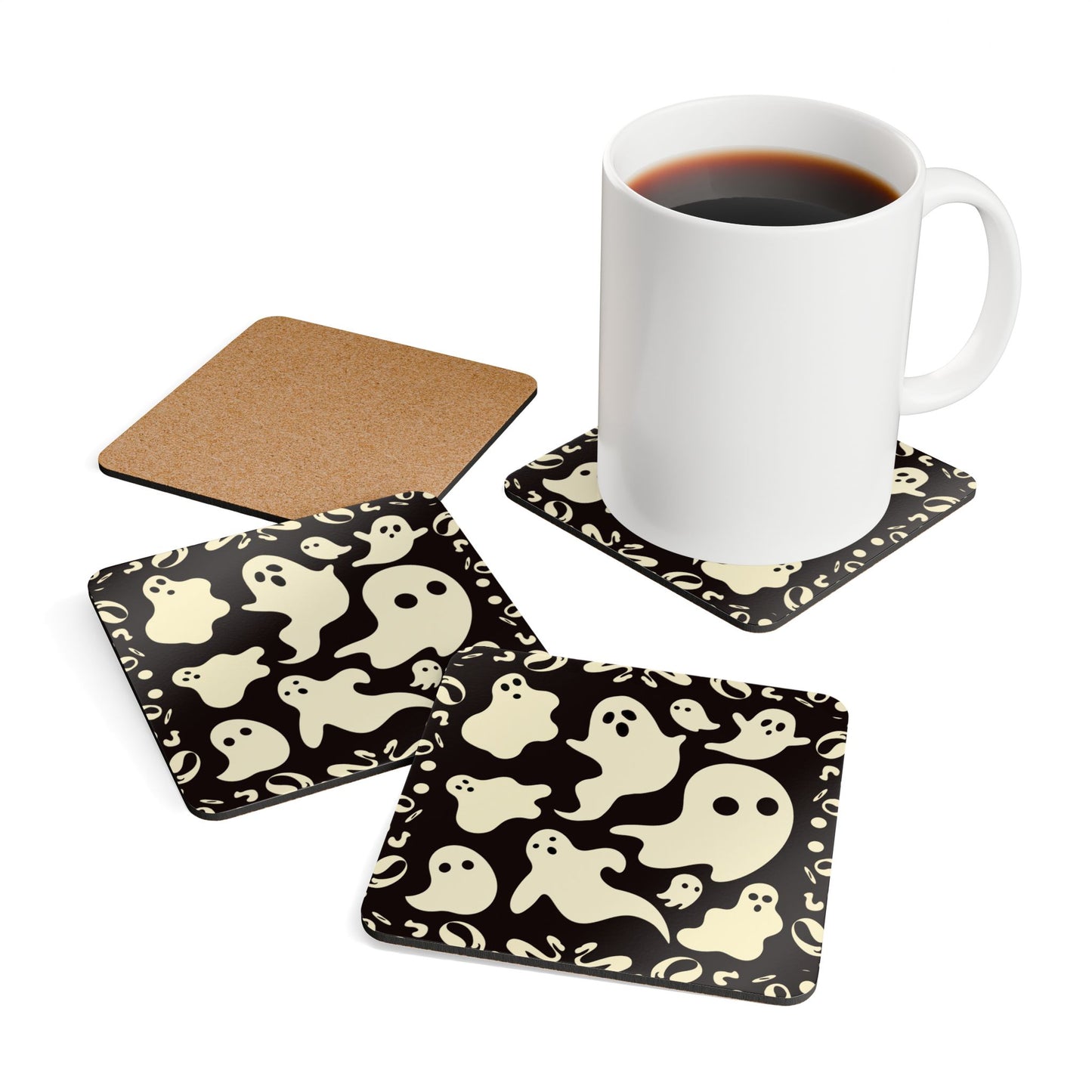 Boo Thing Corkwood Coaster Set (4) - Smoke Signal Black