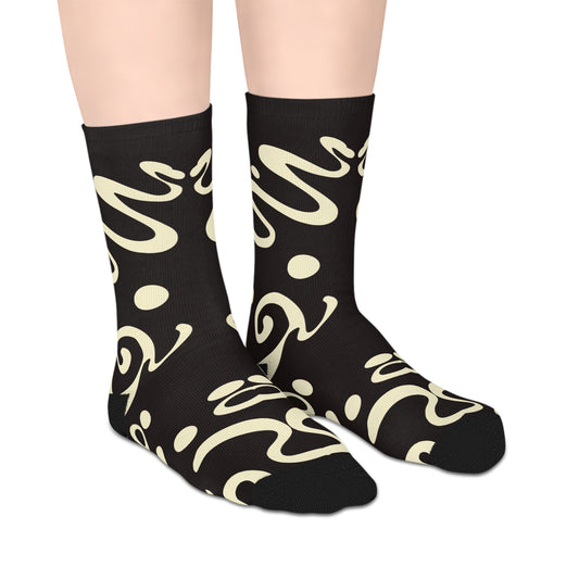 Pure Imagination Mid-Length Socks - Smoke Signal Black