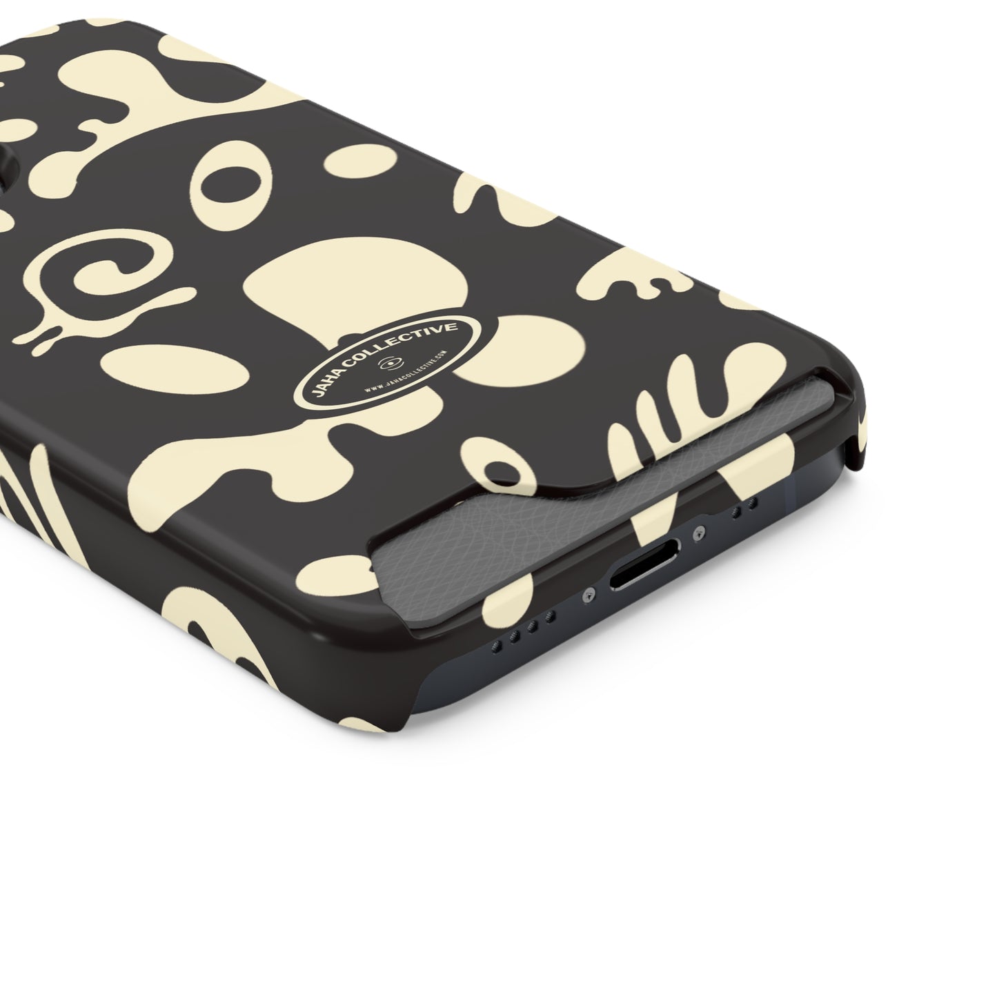 Pure Imagination Phone Case w Card Holder - Smoke Signal Black