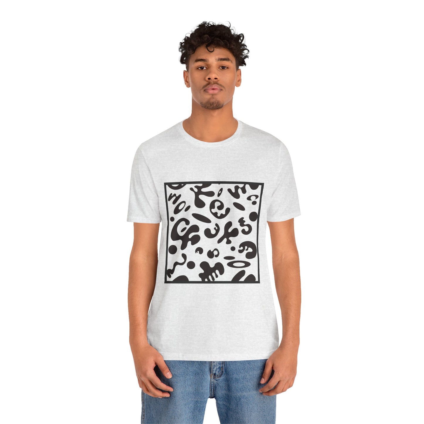 Adorn'd Unisex Jersey Short Sleeve Tee - Smoke Signal Black Print