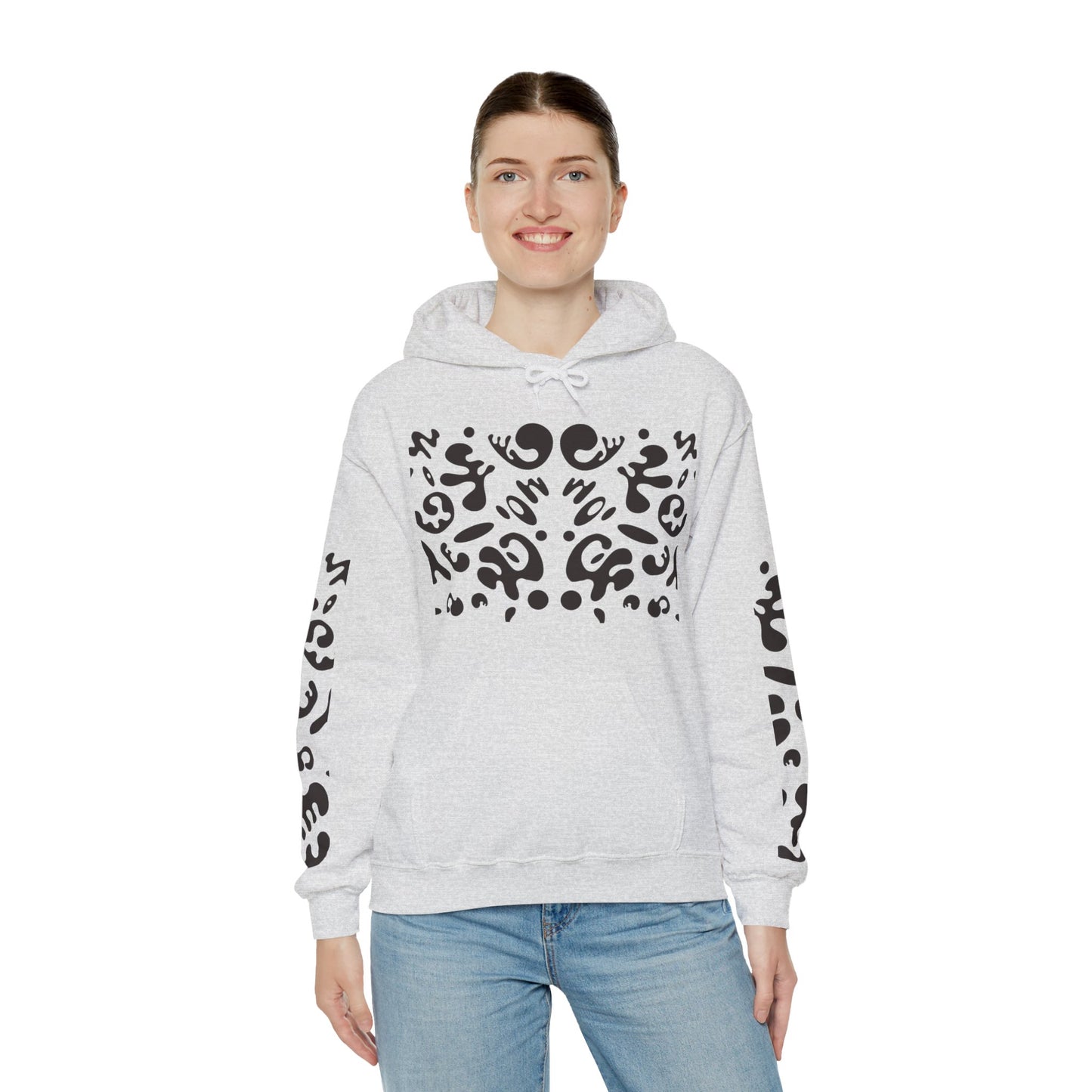 Mirror Work Unisex Heavy Blend™ Hooded Sweatshirt - Smoke Signal Black Print