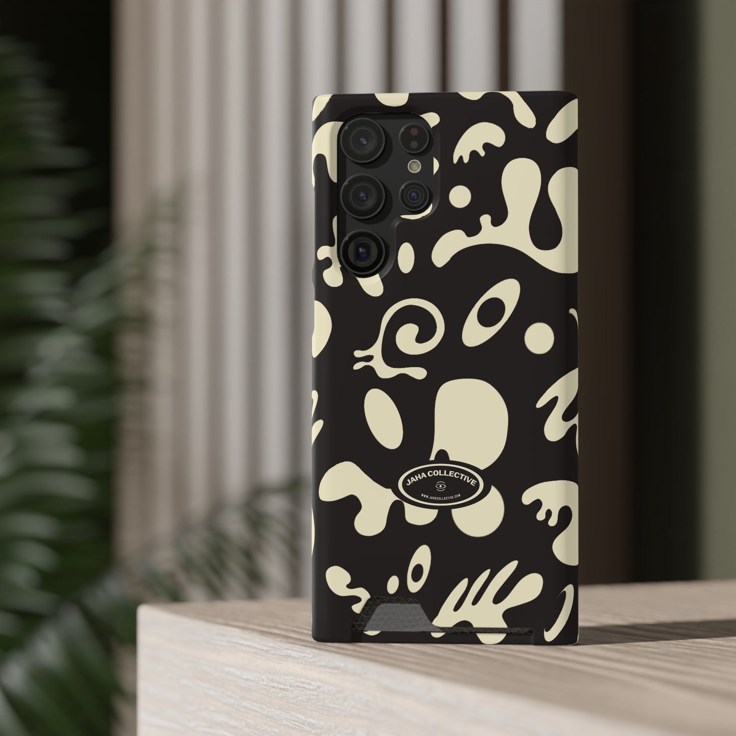 Pure Imagination Phone Case w Card Holder - Smoke Signal Black