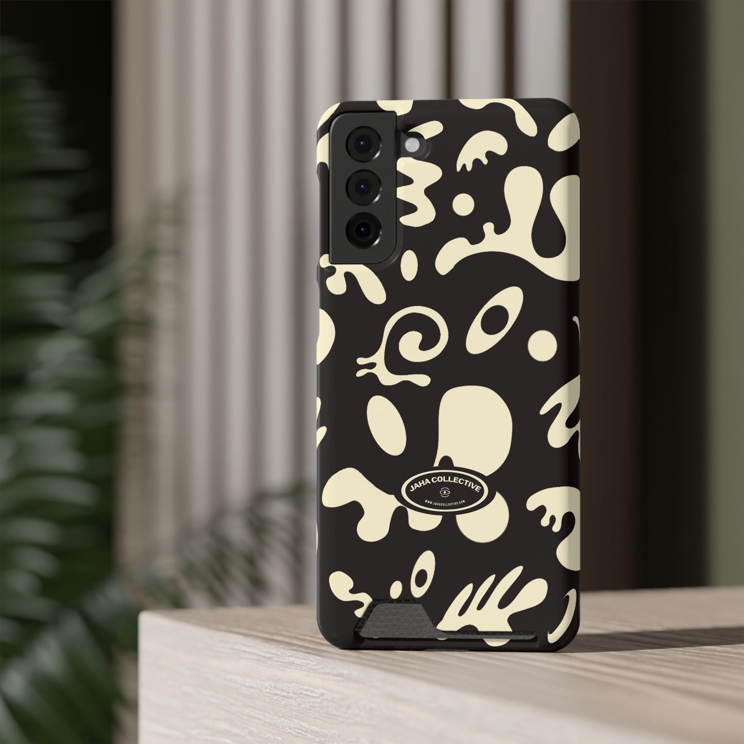 Pure Imagination Phone Case w Card Holder - Smoke Signal Black