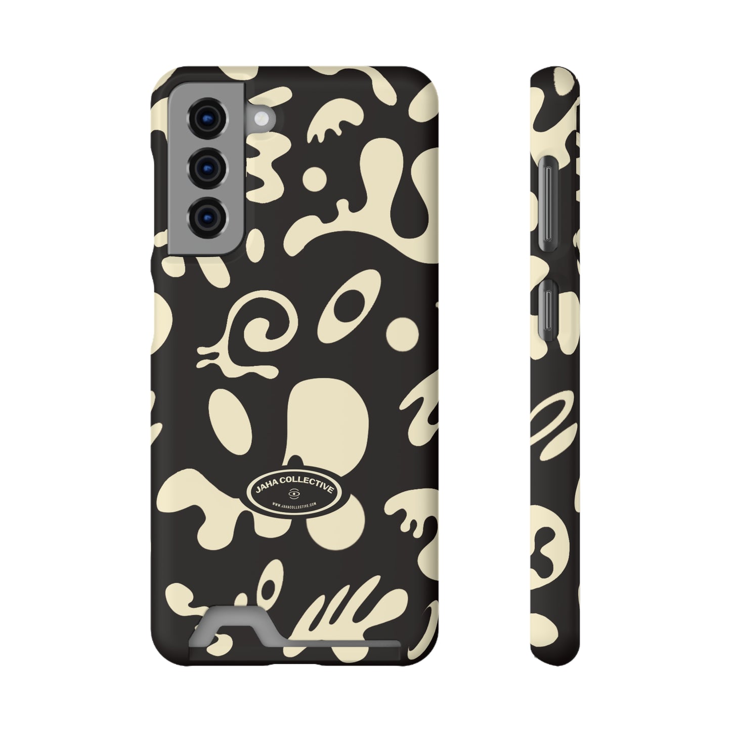 Pure Imagination Phone Case w Card Holder - Smoke Signal Black