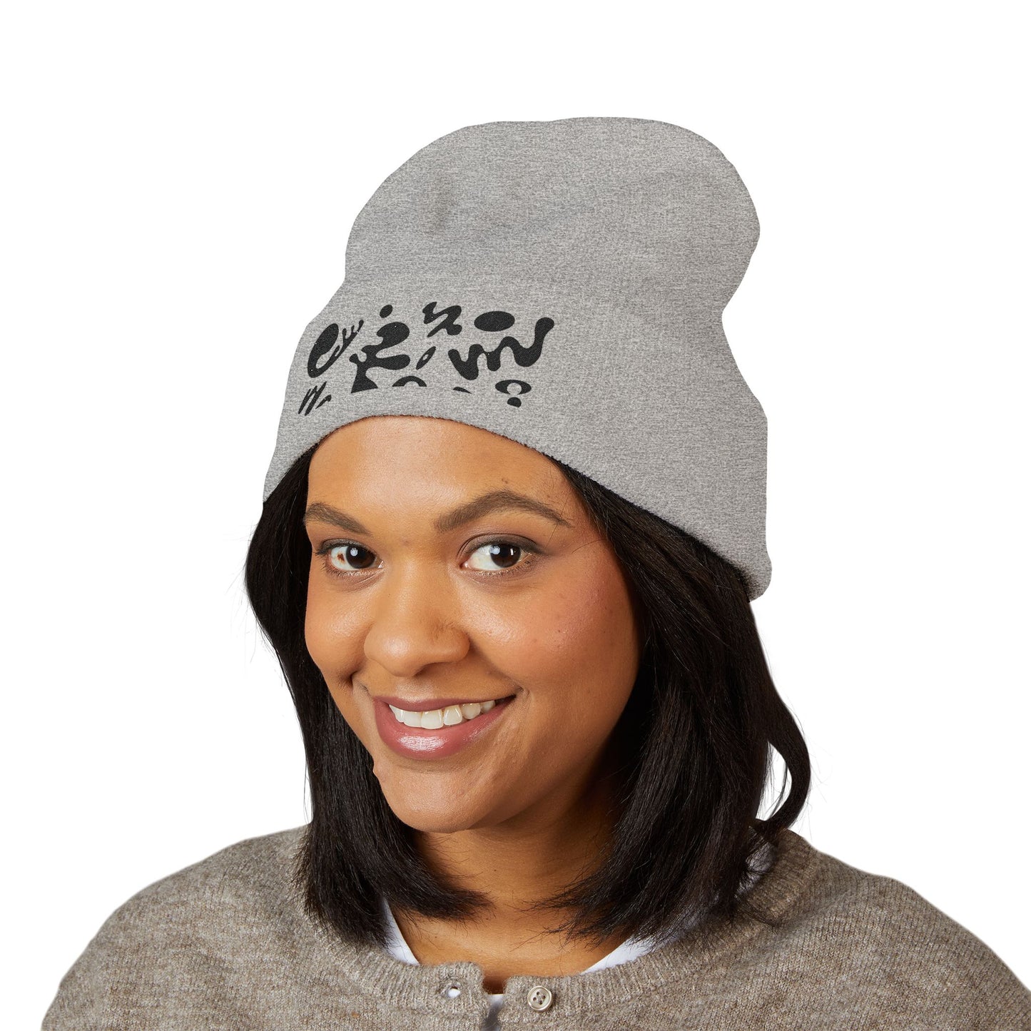 Pure Imagination Embroidered Classic Cuffed Beanie - Smoke Signal Black