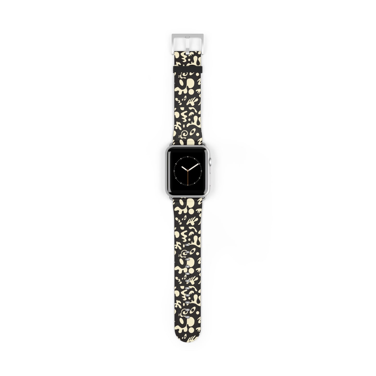 Adorn'd Faux Leather Apple Watch Band - Smoke Signal Black