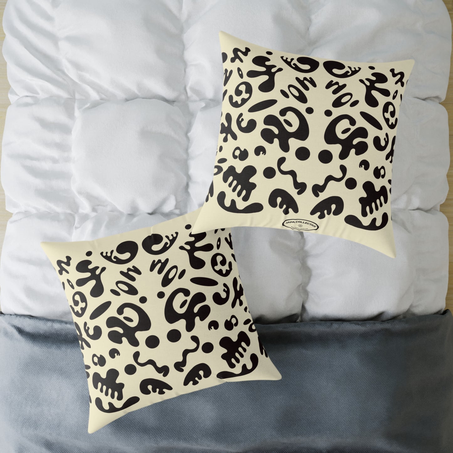 Mirror Work Square Poly Canvas Pillow