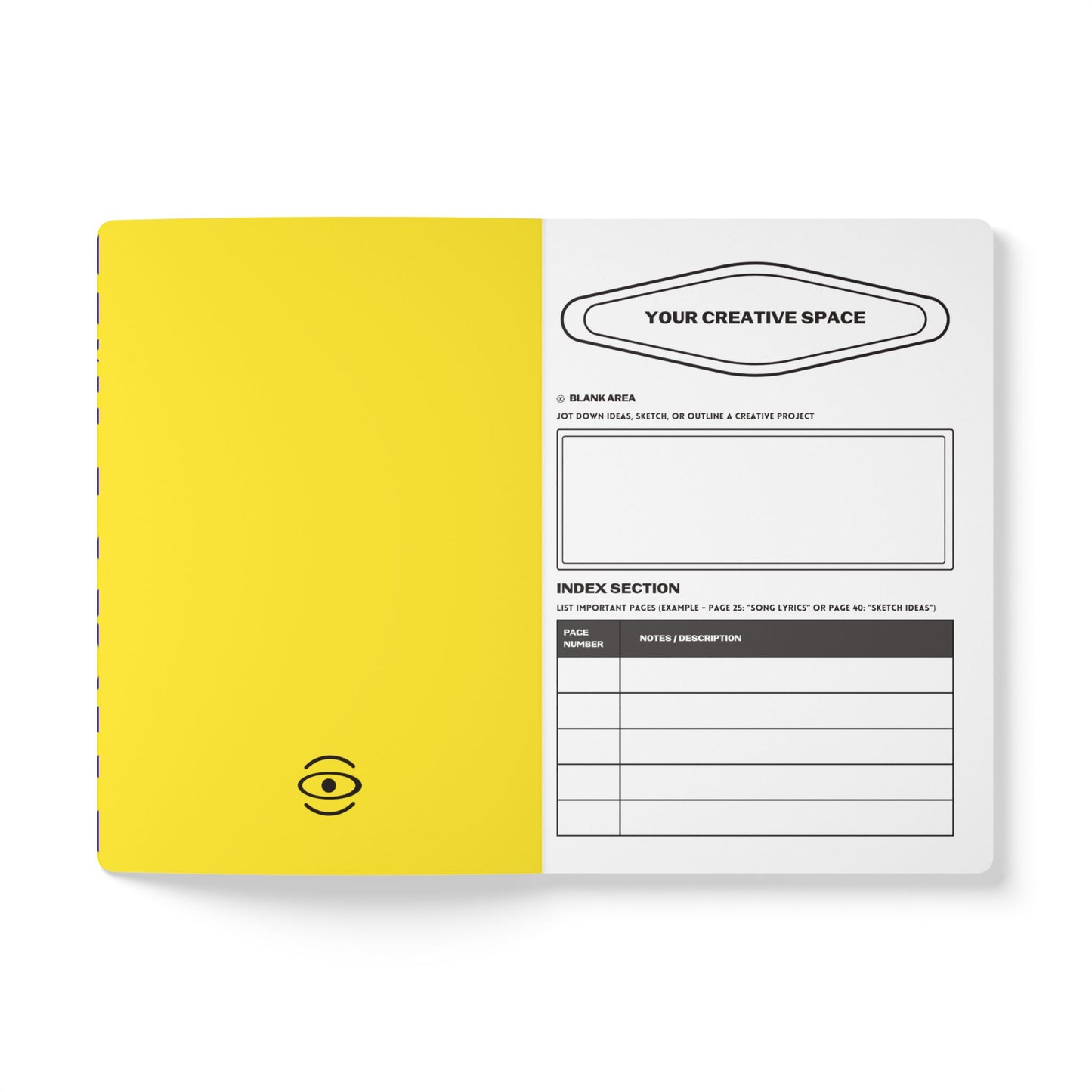 Pure Imagination Softcover Journal w Inside Prints + Tear-Off Pages (Ruled Line) - Sunspell Yellow