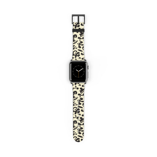 Adorn'd Faux Leather Apple Watch Band - Blank Page White