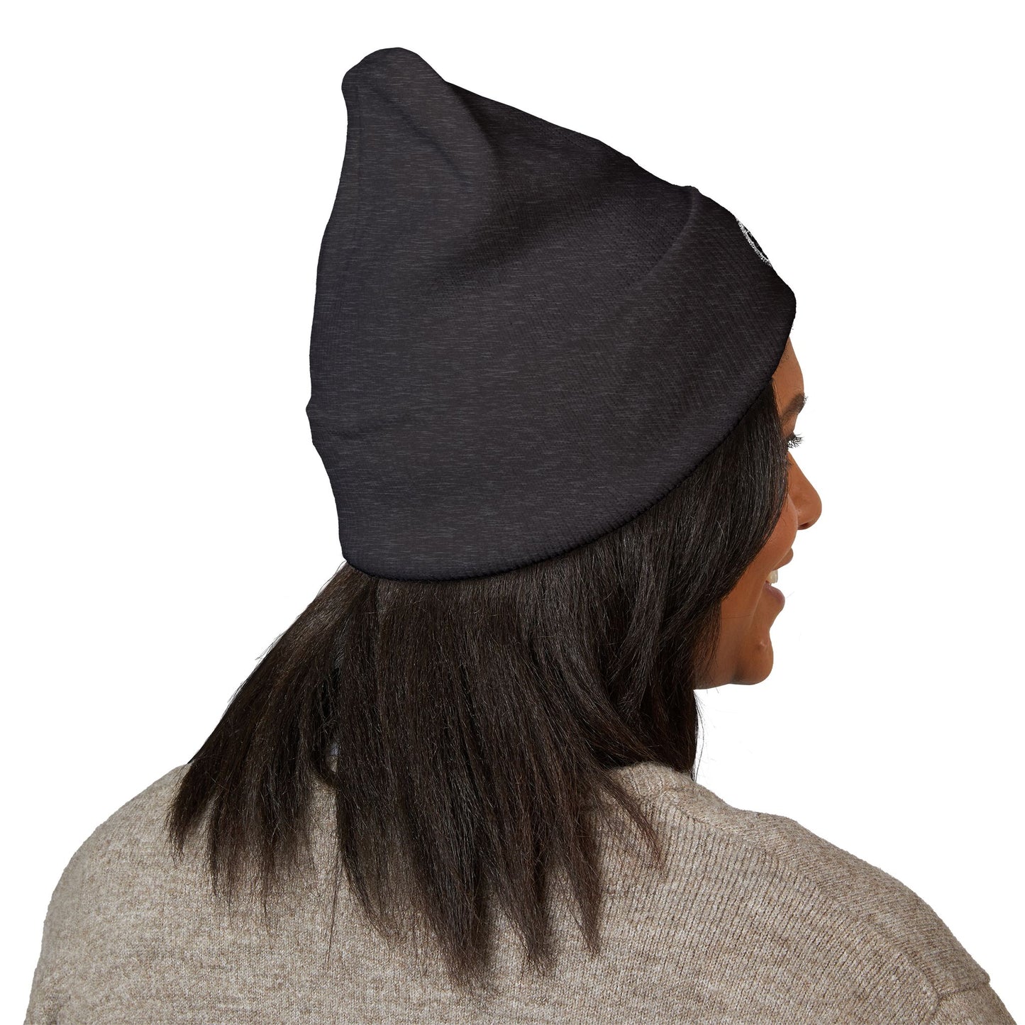 Adorn'd Logo Embroidered Classic Cuffed Beanie - Starlight White