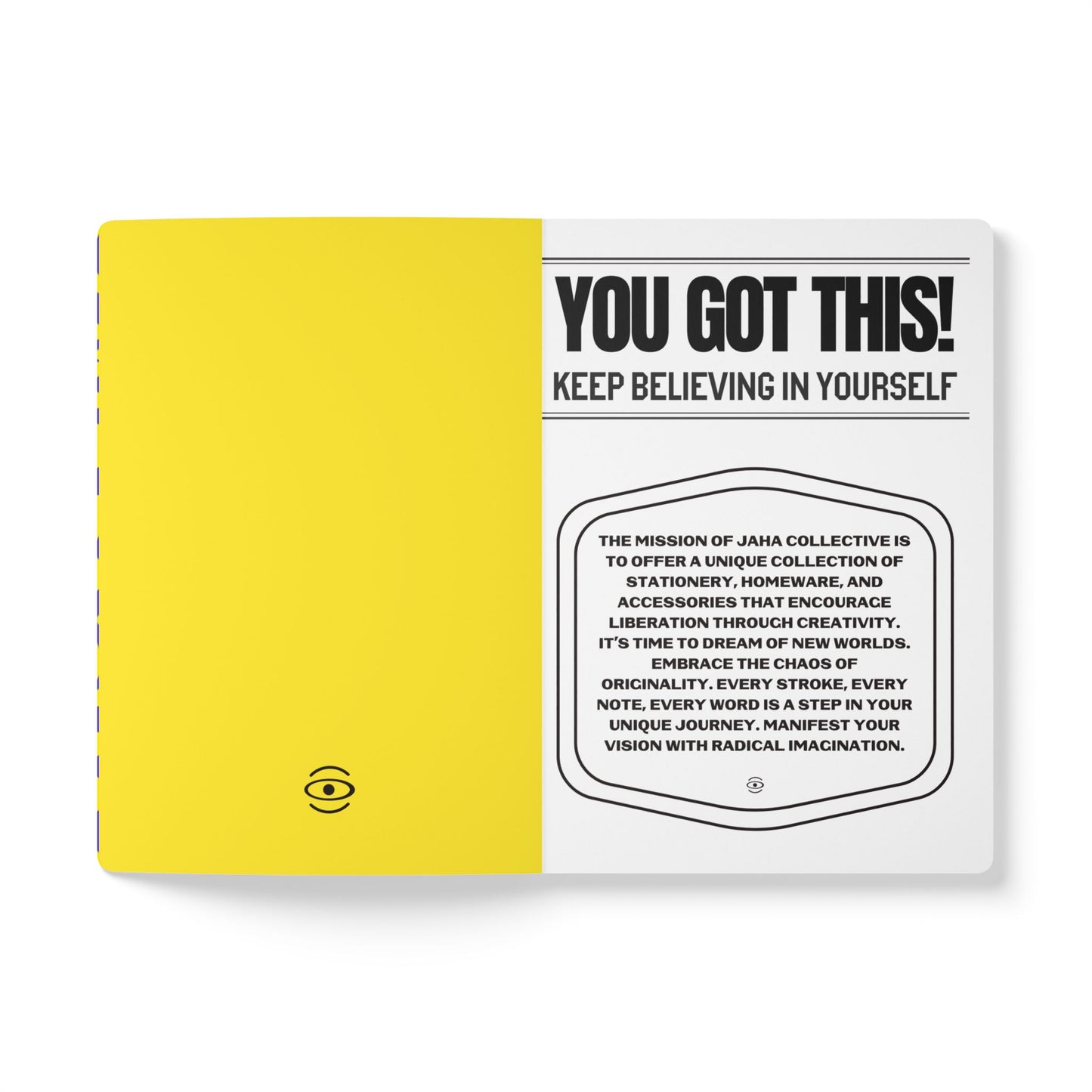 Pure Imagination Softcover Journal w Inside Prints + Tear-Off Pages (Ruled Line) - Sunspell Yellow