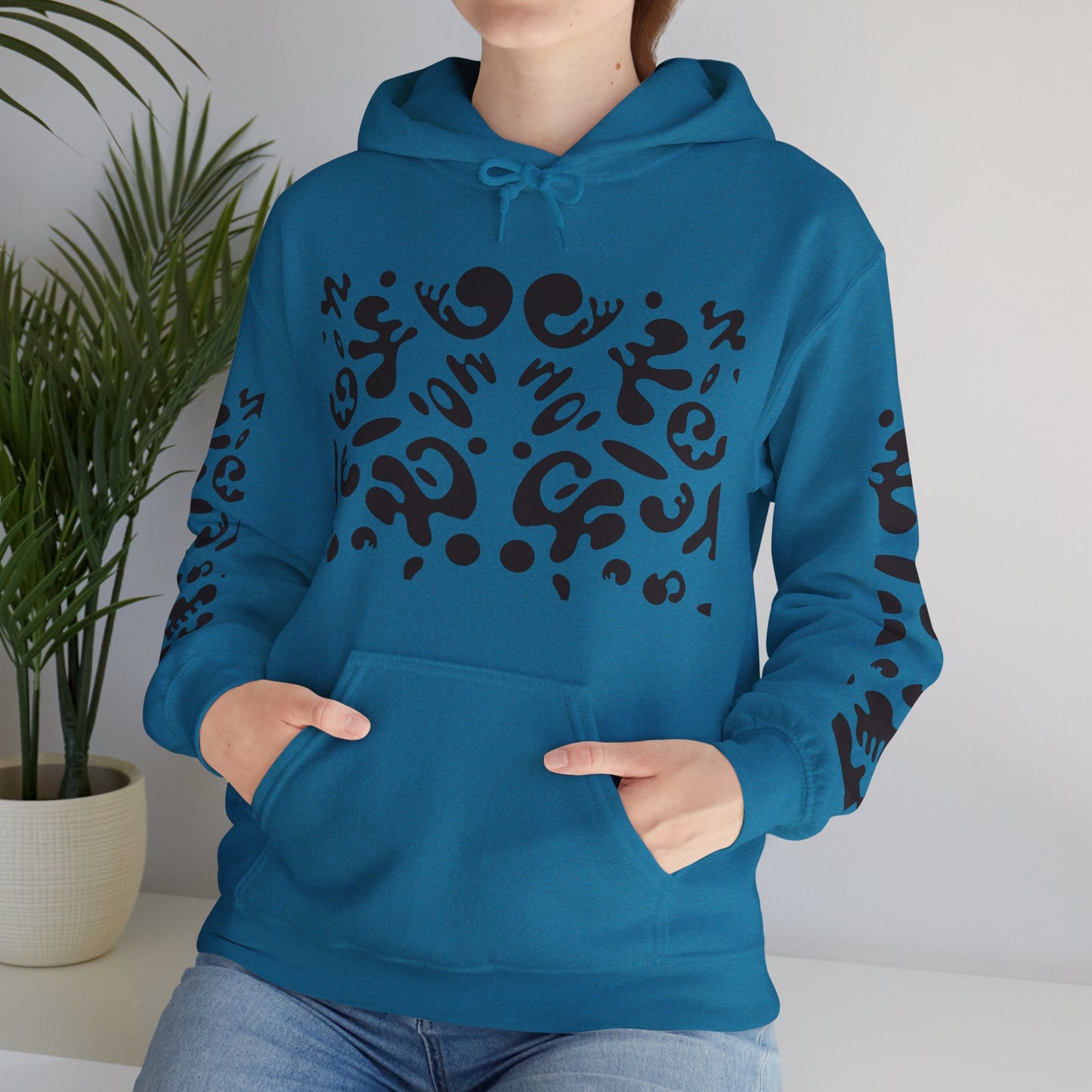 Mirror Work Unisex Heavy Blend™ Hooded Sweatshirt - Smoke Signal Black Print