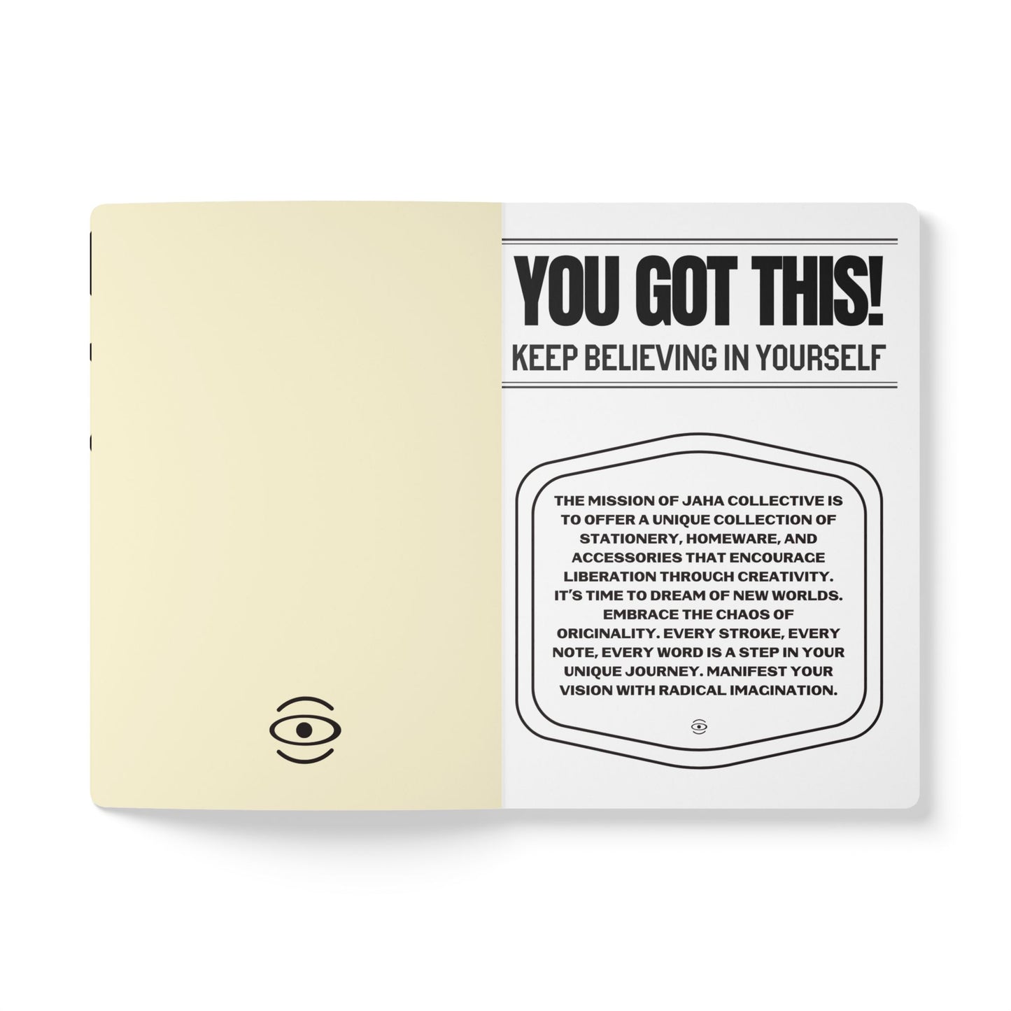 Pure Imagination Softcover Journal w Inside Prints + Tear-Off Pages (Ruled Line) - Blank Page White