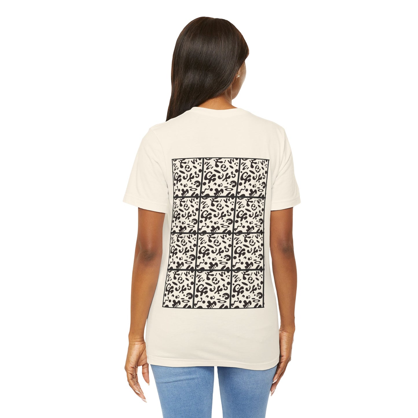 Adorn'd Unisex Jersey Short Sleeve Tee - Smoke Signal Black Print