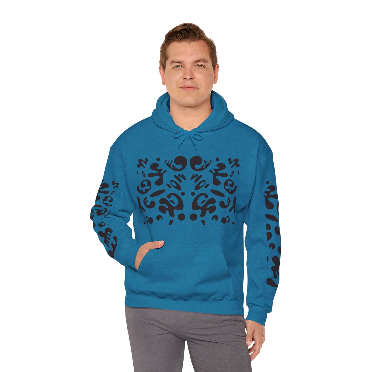 Mirror Work Unisex Heavy Blend™ Hooded Sweatshirt - Smoke Signal Black Print