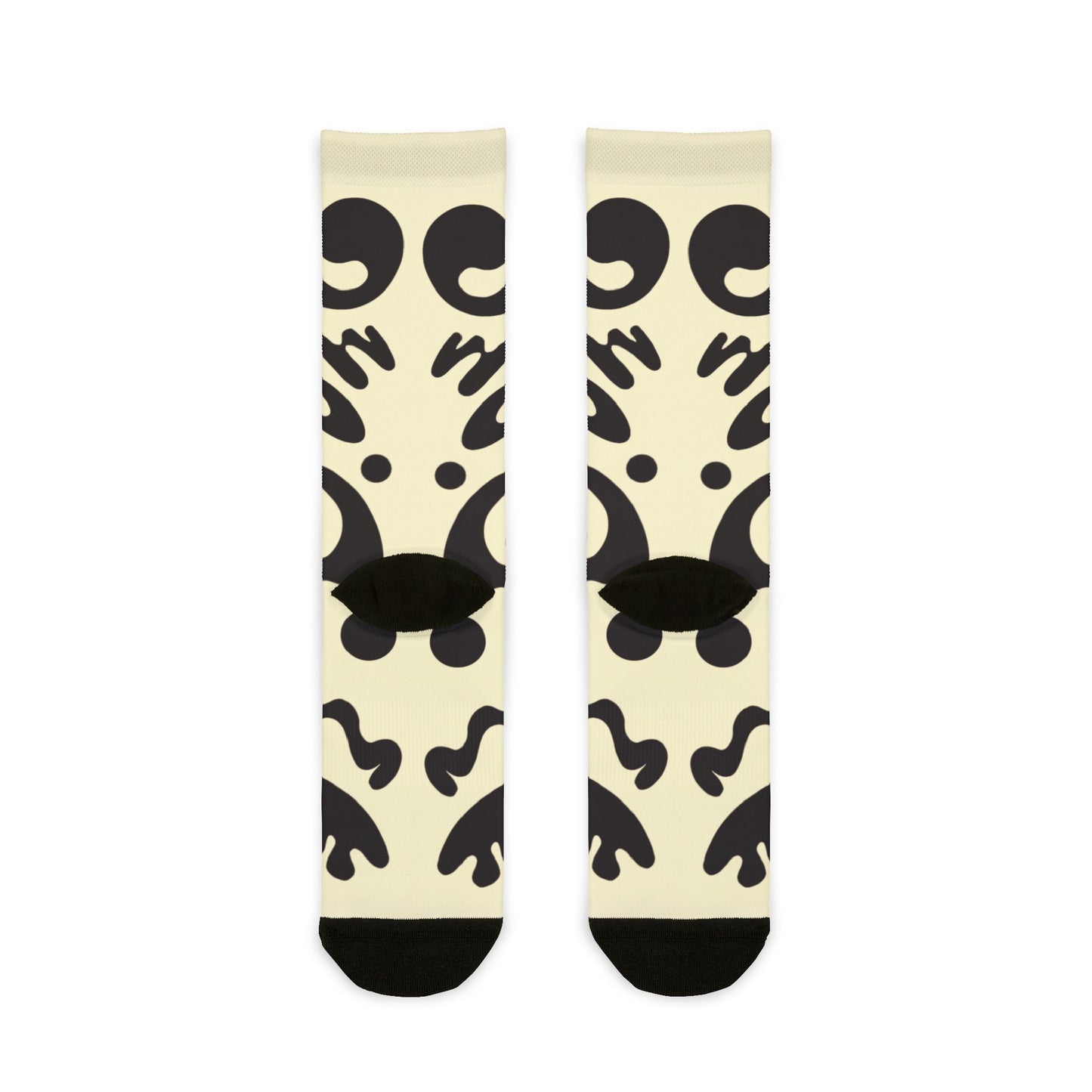 Mirror Work Color Crew Socks - Blank Page White