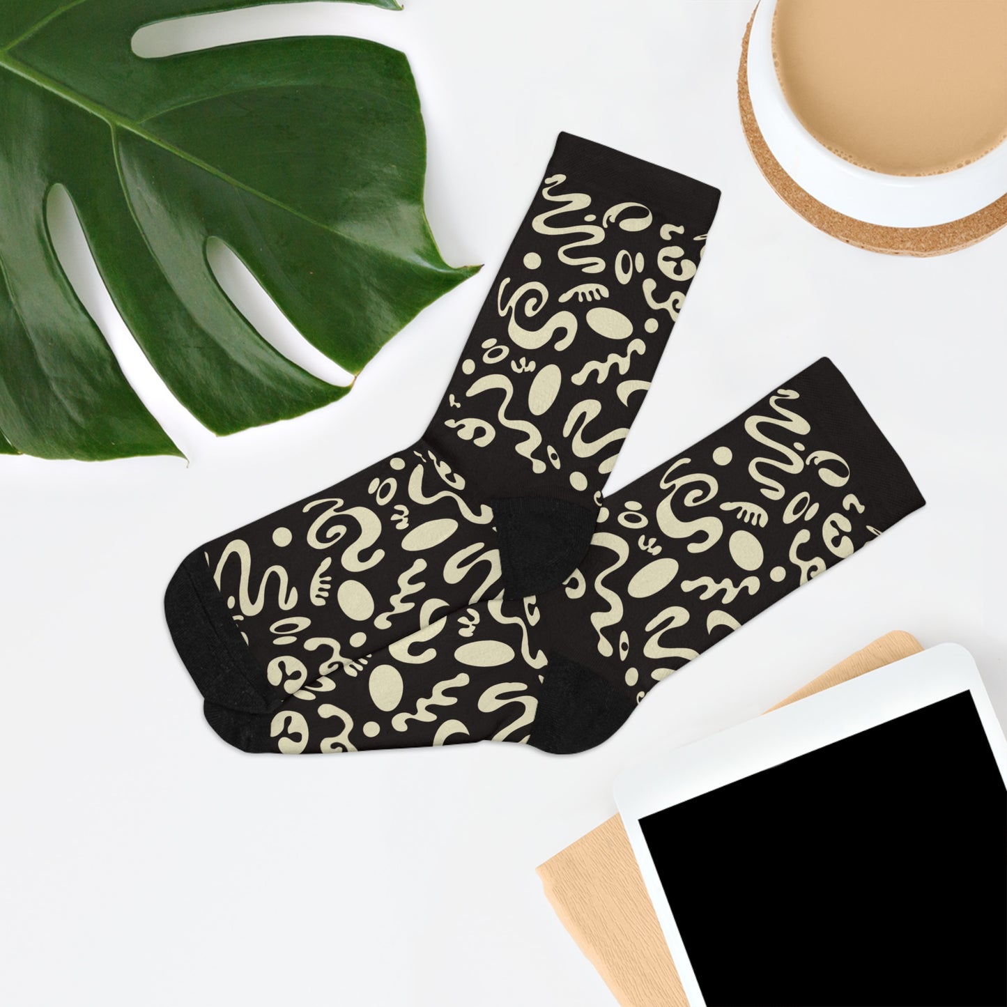 Mirror Work Minimalist Eco-Friendly Socks - Smoke Signal Black
