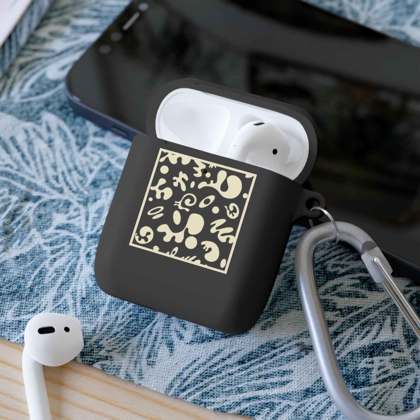 Adorn'd Square Hard Plastic Airpods Case Cover- Blank Page White