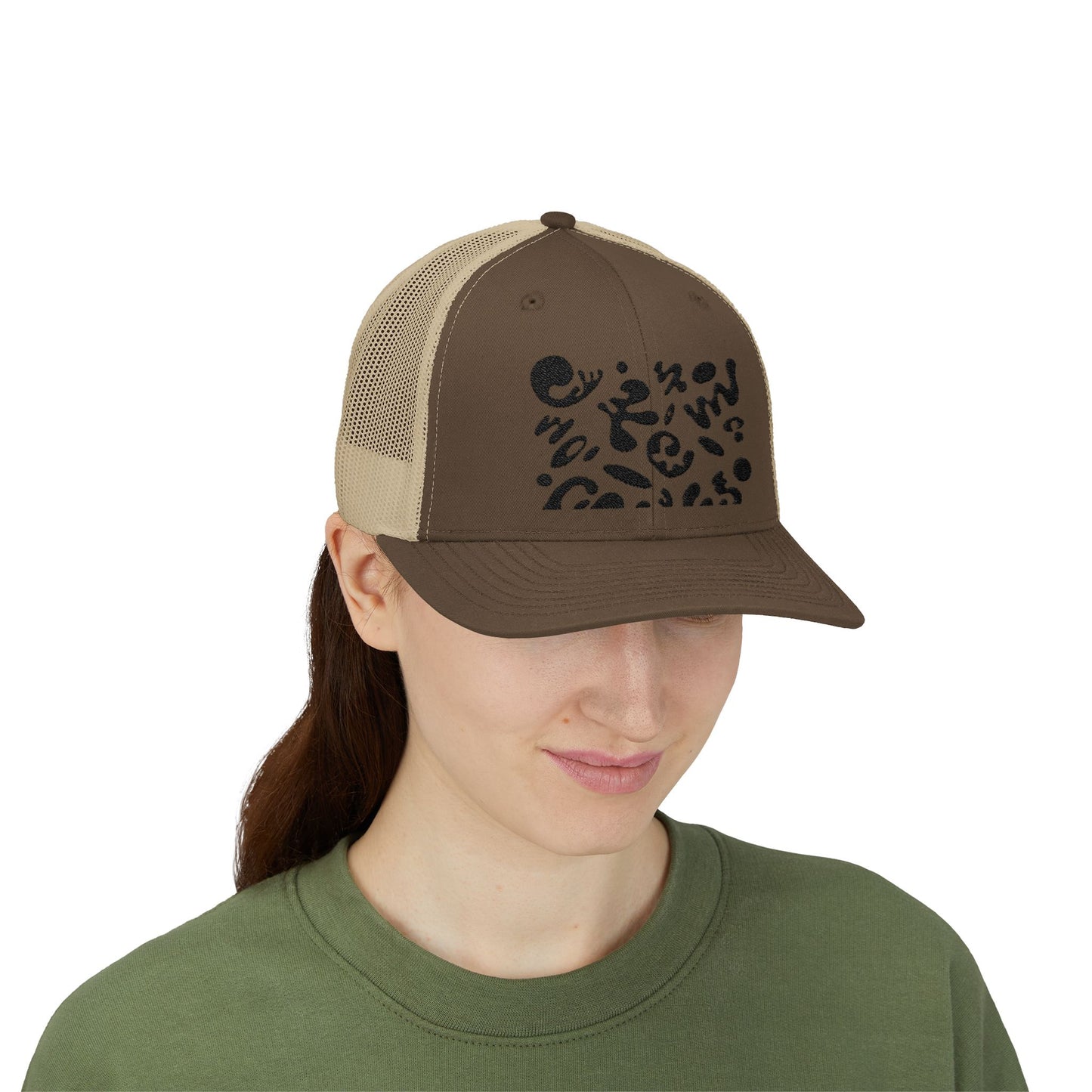 Pure Imagination Embroidered Retro Trucker Hat - Smoke Signal Black