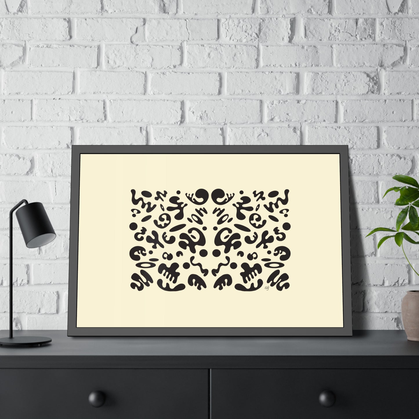 Mirror Work Framed Rolled Poster - Blank Page
