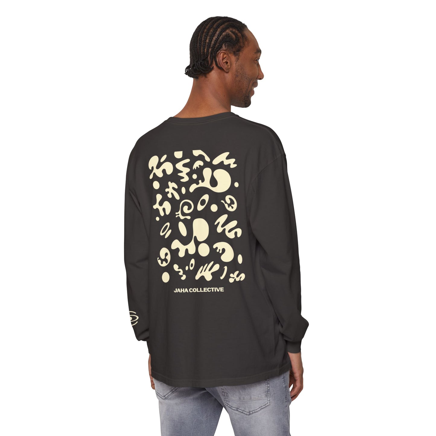 Pure Imagination Unisex Garment-Dyed Long Sleeve T-Shirt - Blank Page White Print