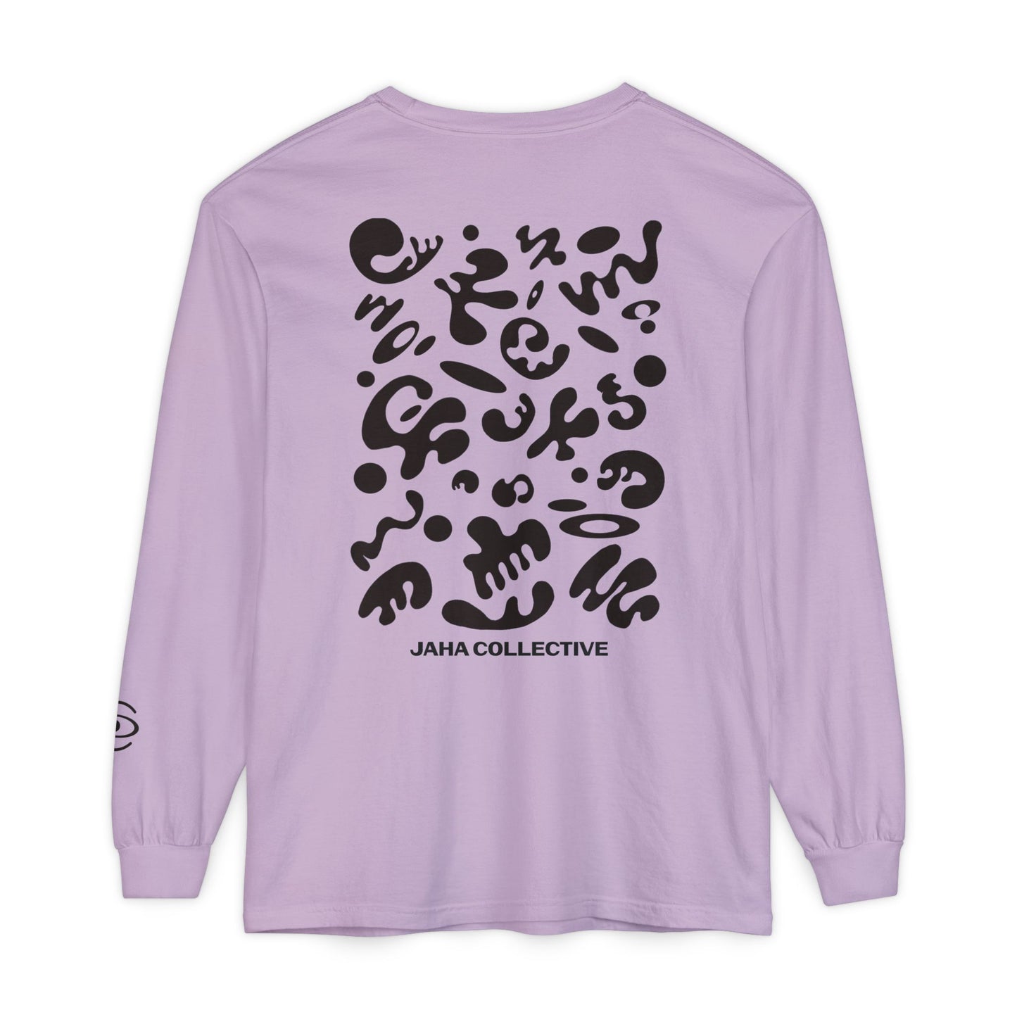 Pure Imagination Unisex Garment Dyed Long Sleeve T-Shirt - Smoke Signal Black Print