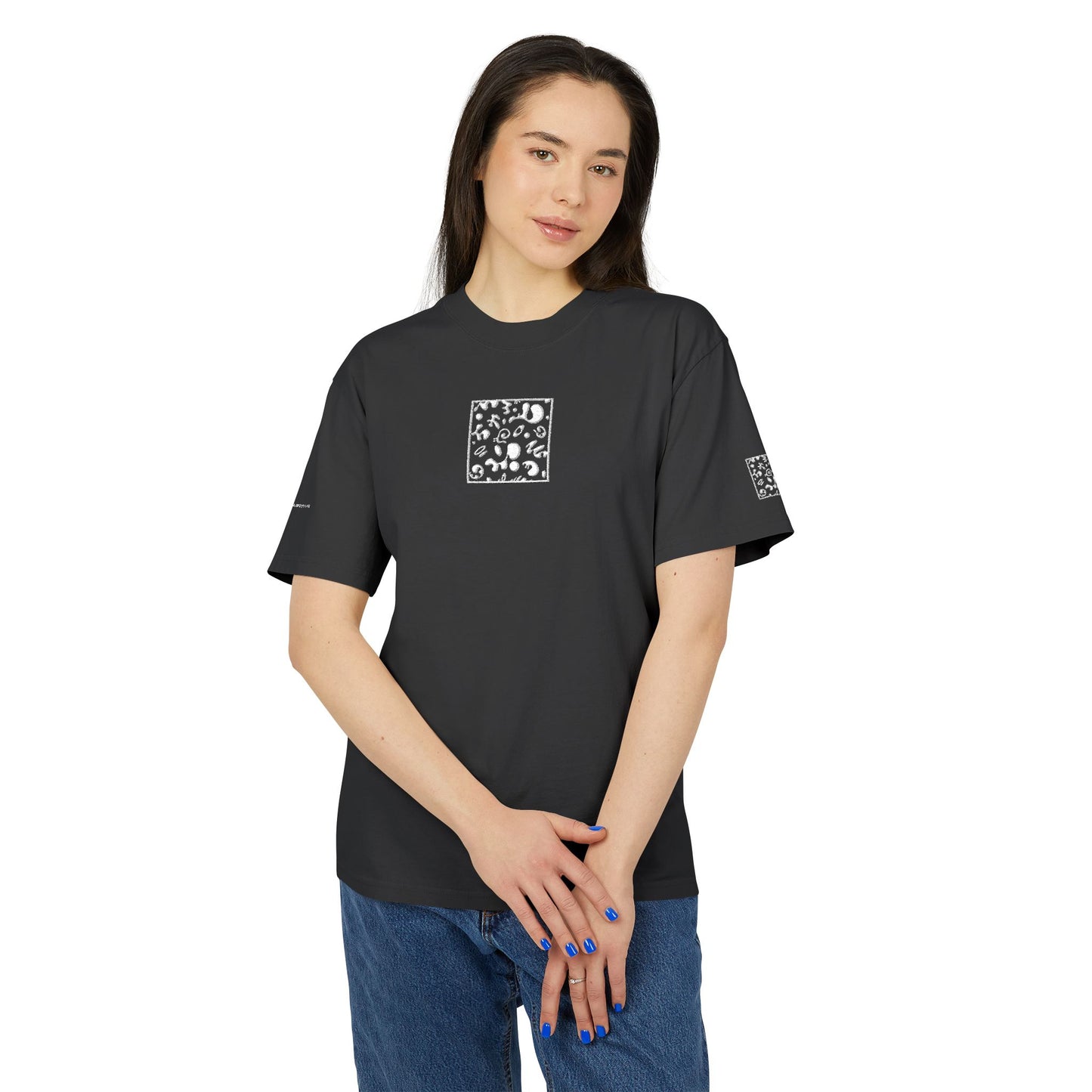 Adorn'd Minimalist Embroidered Unisex Heavy Faded Tee - Blank Page White
