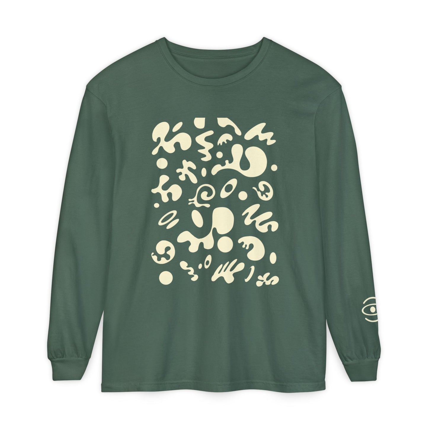 Pure Imagination Unisex Garment-Dyed Long Sleeve T-Shirt - Blank Page White Print