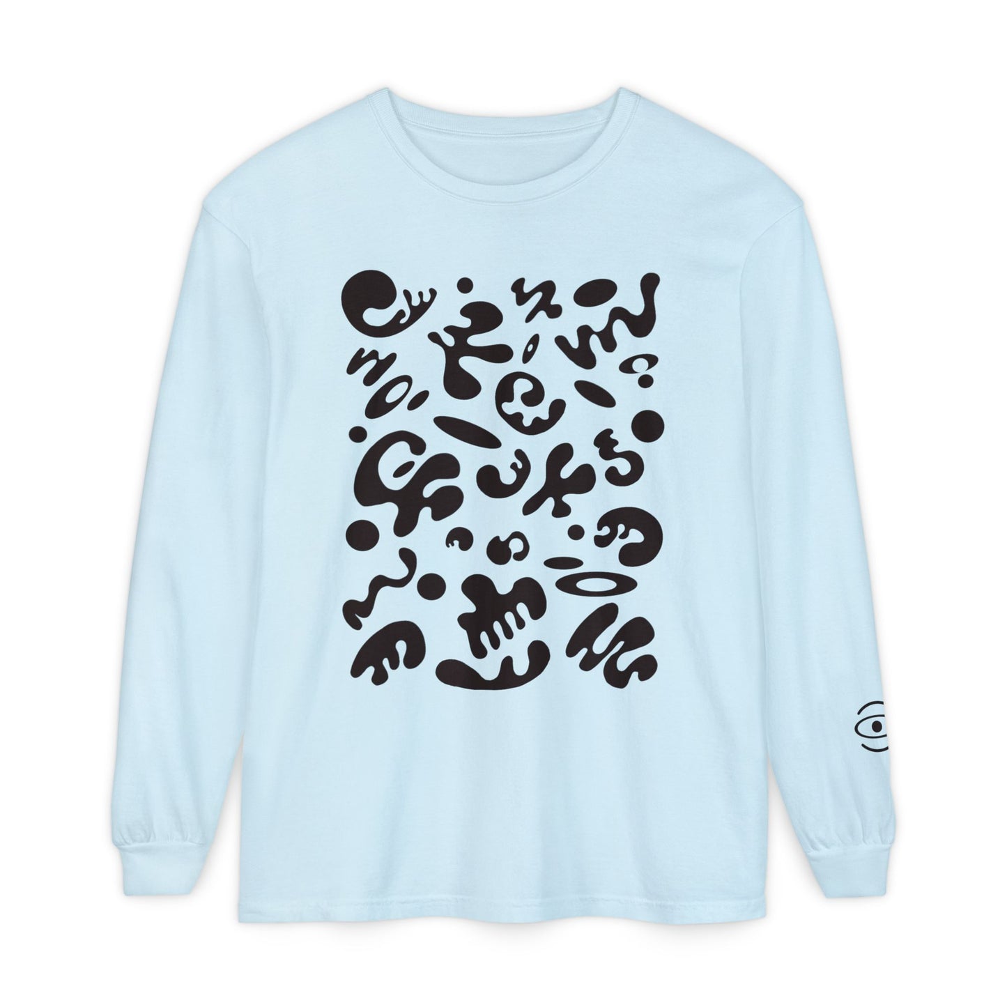 Pure Imagination Unisex Garment Dyed Long Sleeve T-Shirt - Smoke Signal Black Print