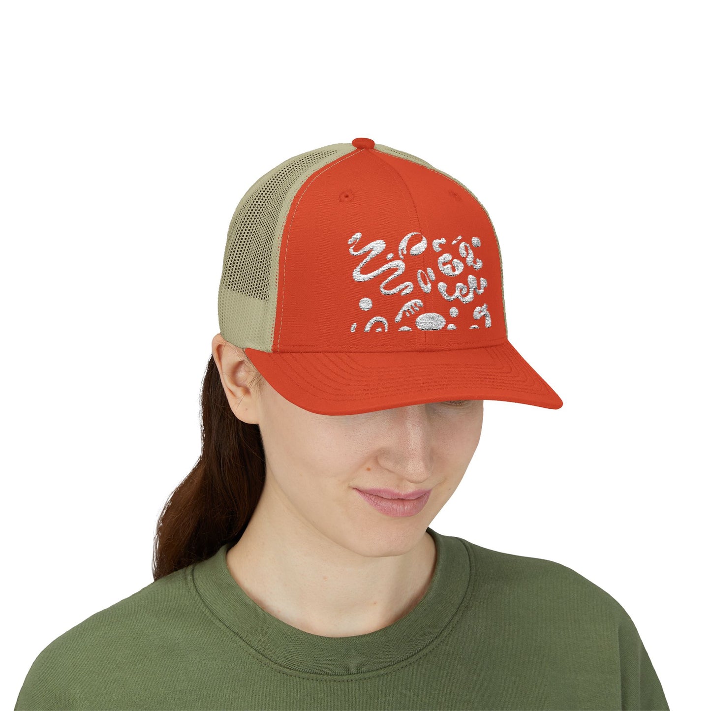 Pure Imagination Embroidered Retro Trucker Hat - Blank Page White