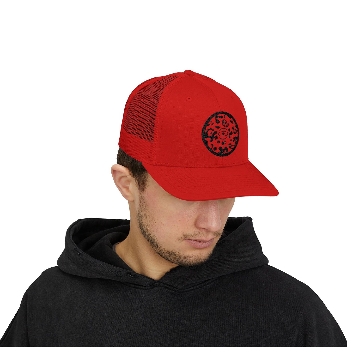 Adorn'd Logo Embroidered Retro Trucker Hat - Smoke Signal Black