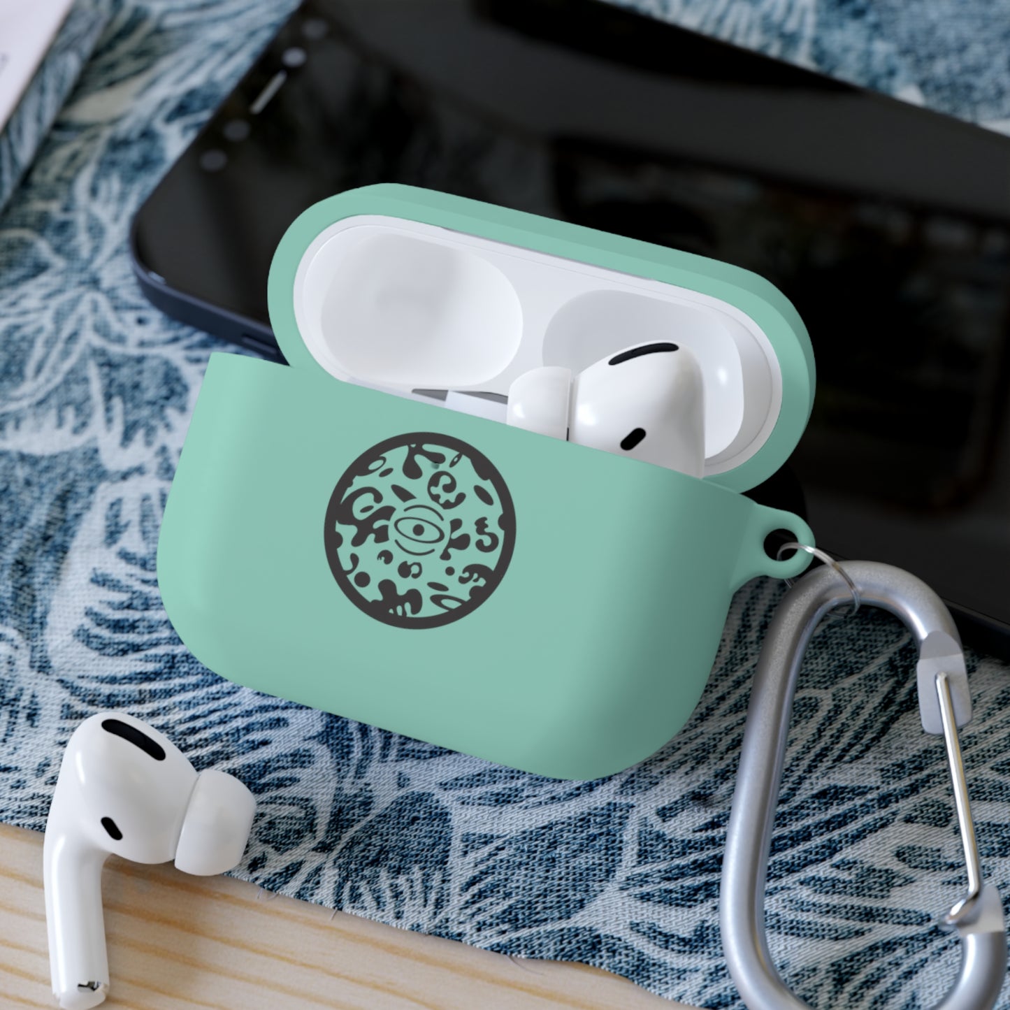 Adorn'd Logo Hard Plastic Airpods Case Cover - Smoke Signal Black