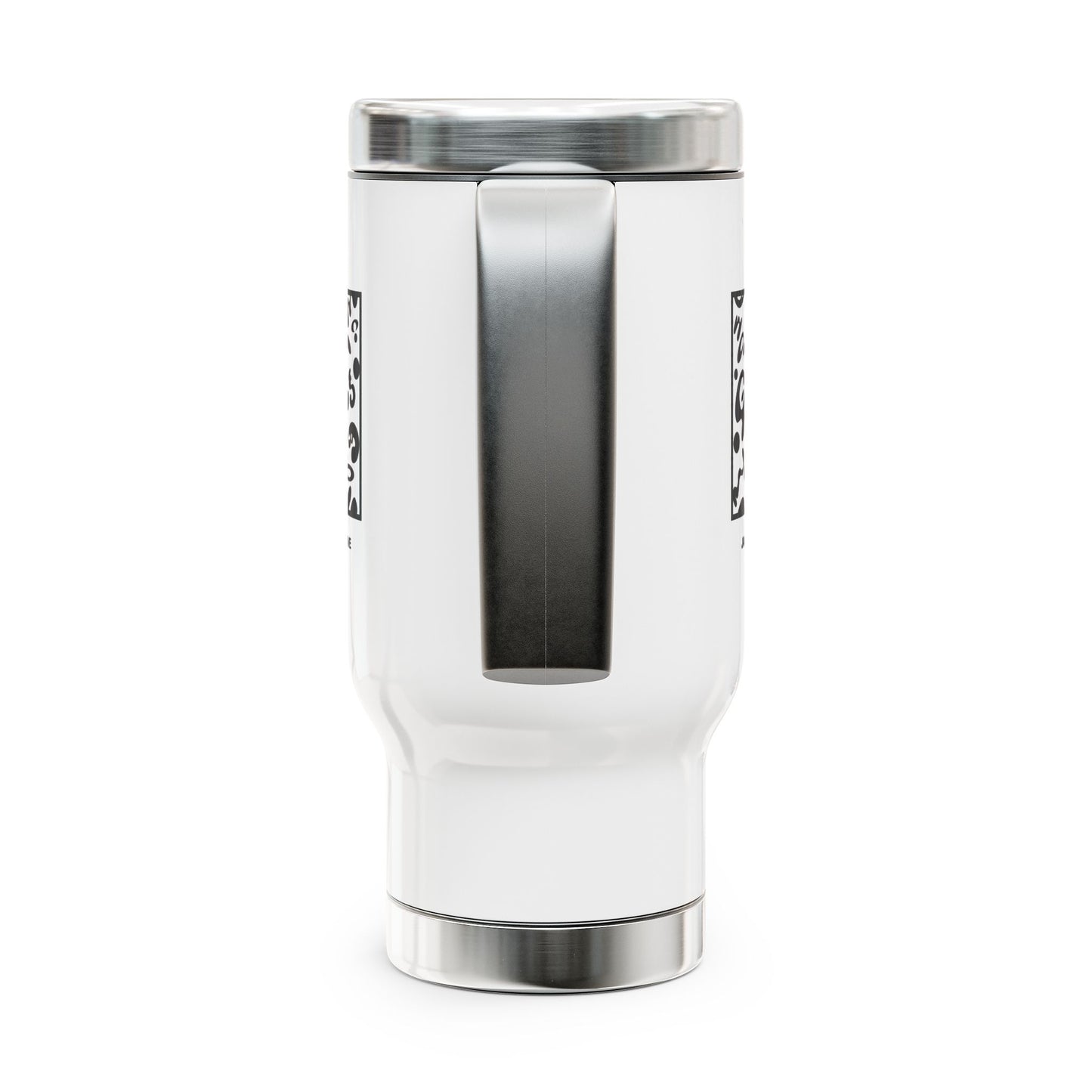 Adorn'd Minimalist Square Stainless Steel Travel Mug with Handle (14oz)