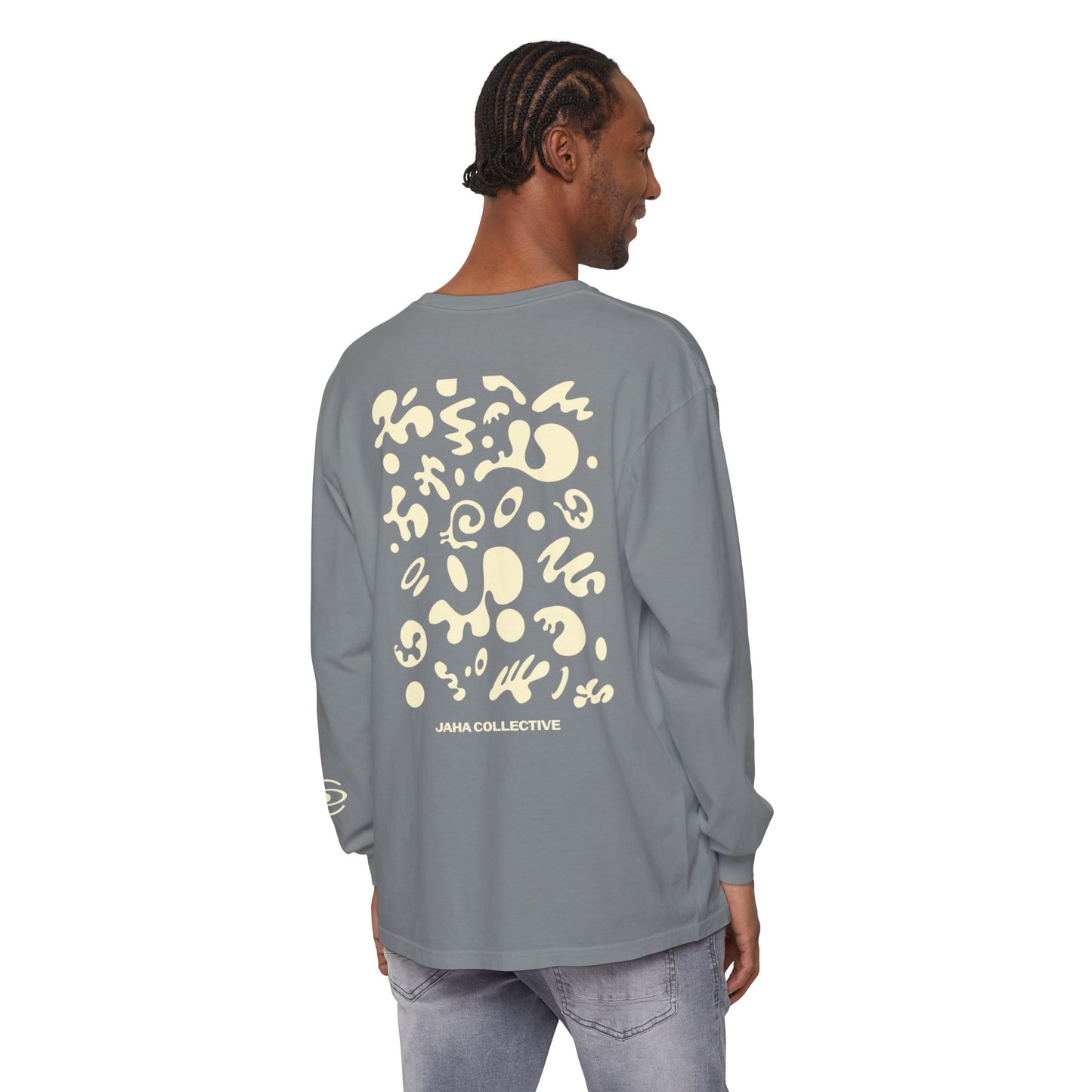 Pure Imagination Unisex Garment-Dyed Long Sleeve T-Shirt - Blank Page White Print