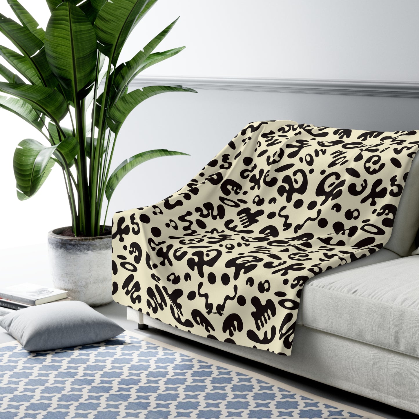 Mirror Work Sherpa Fleece Blanket - Blank Page