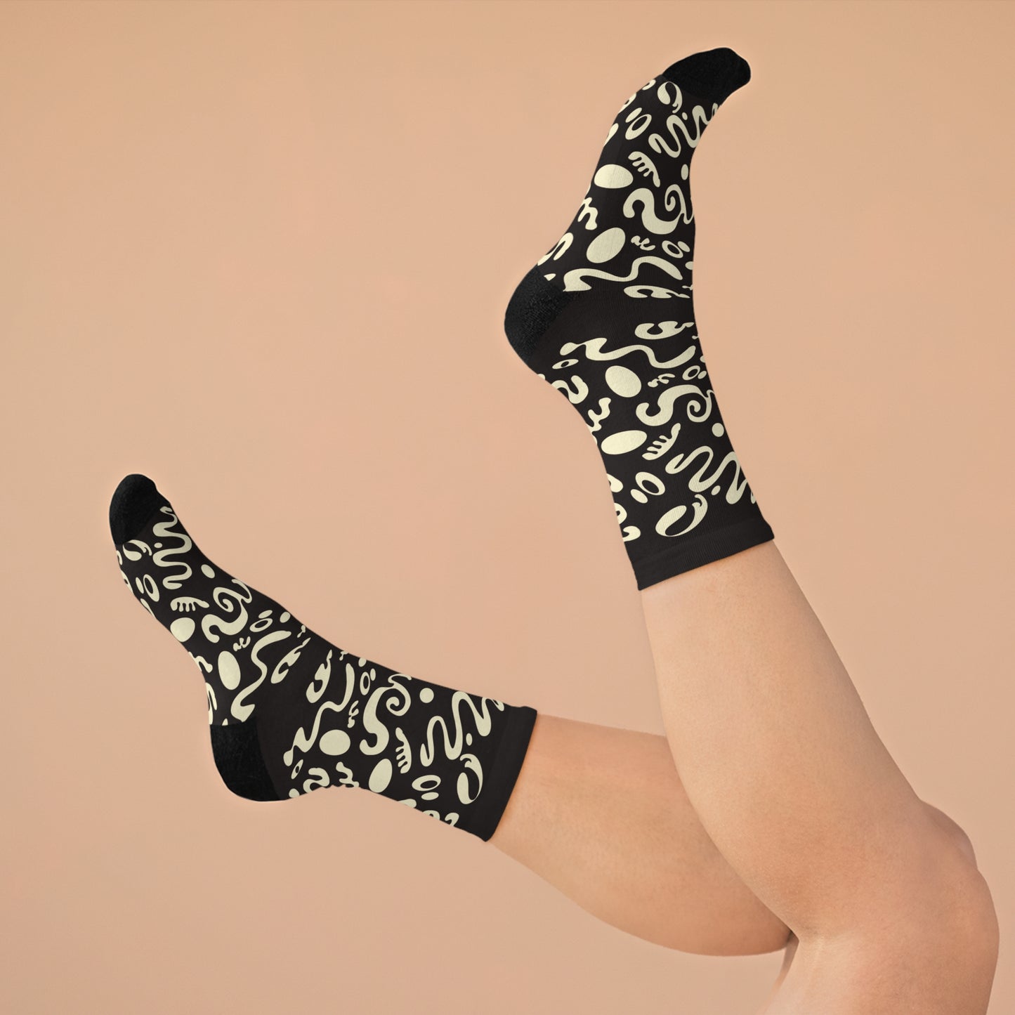 Mirror Work Minimalist Eco-Friendly Socks - Smoke Signal Black
